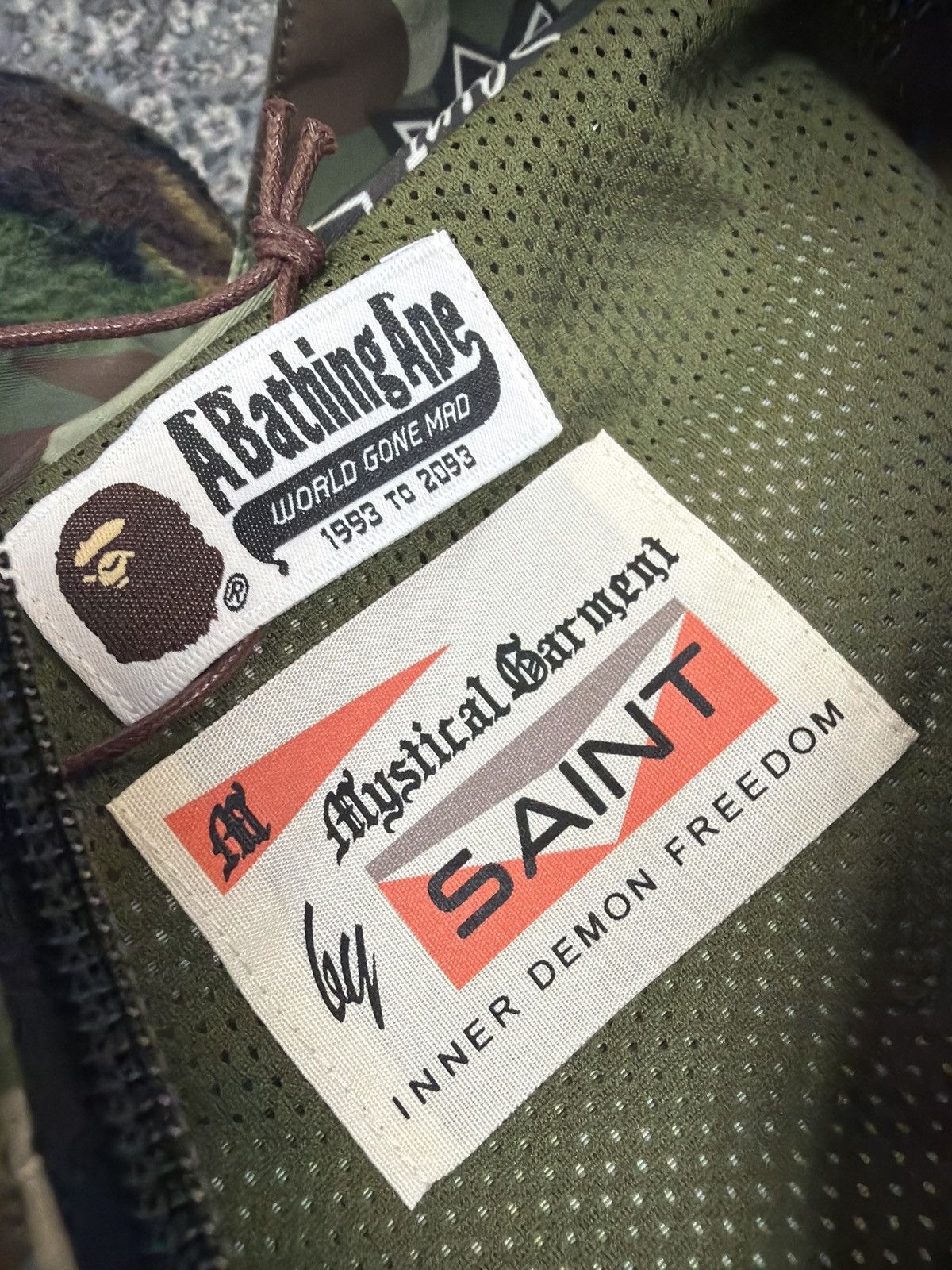Bape × Saint Michael Saint Michael Bape dark green camo track jacket Size US XL / EU 56 / 4 - 7 Thumbnail