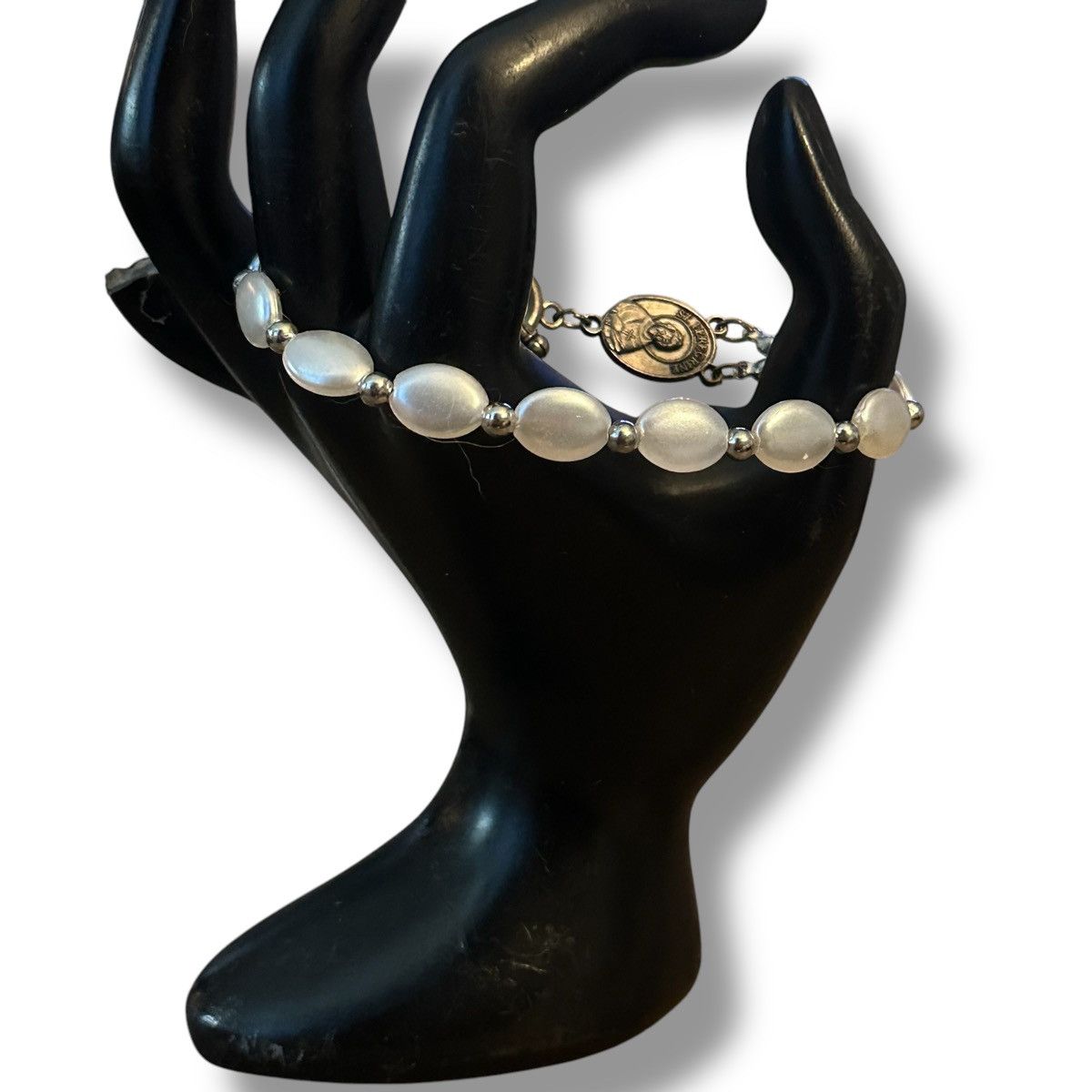 Other St. Peregrine silver tone oval pearl toggle bracelet Size ONE SIZE - 3 Thumbnail