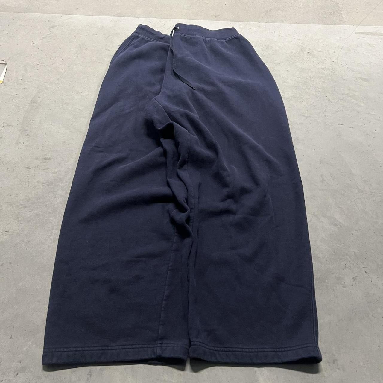 Japanese Brand × Vintage Crazy VintageY2K Super Baggy Wide Leg Navy Blue Sweatpants ! Size 42" / US 20 - 2 Thumbnail