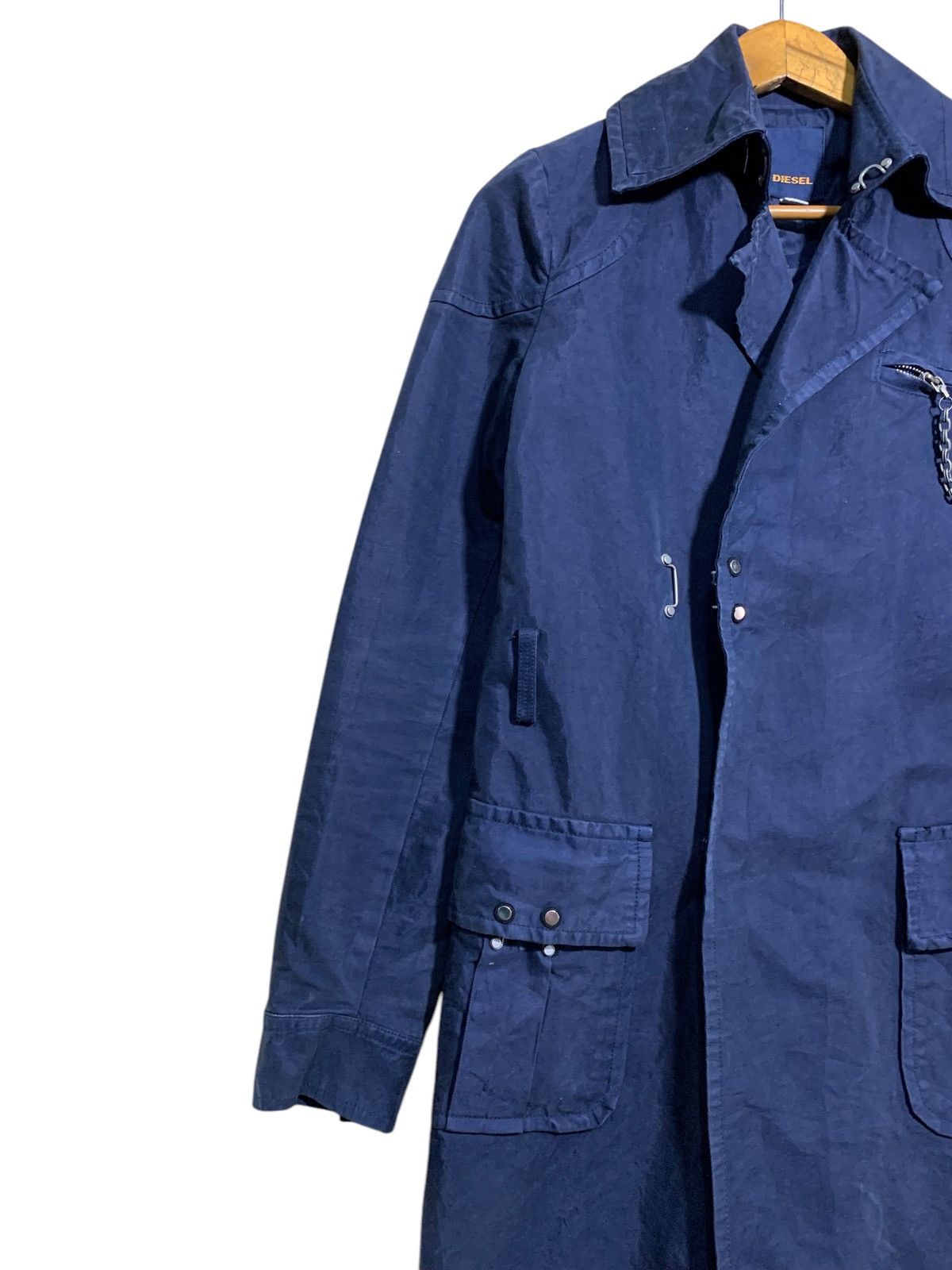 Diesel 🔥DIESEL TRENCH COATS NAVY Size US XS / EU 42 / 0 - 3 Thumbnail