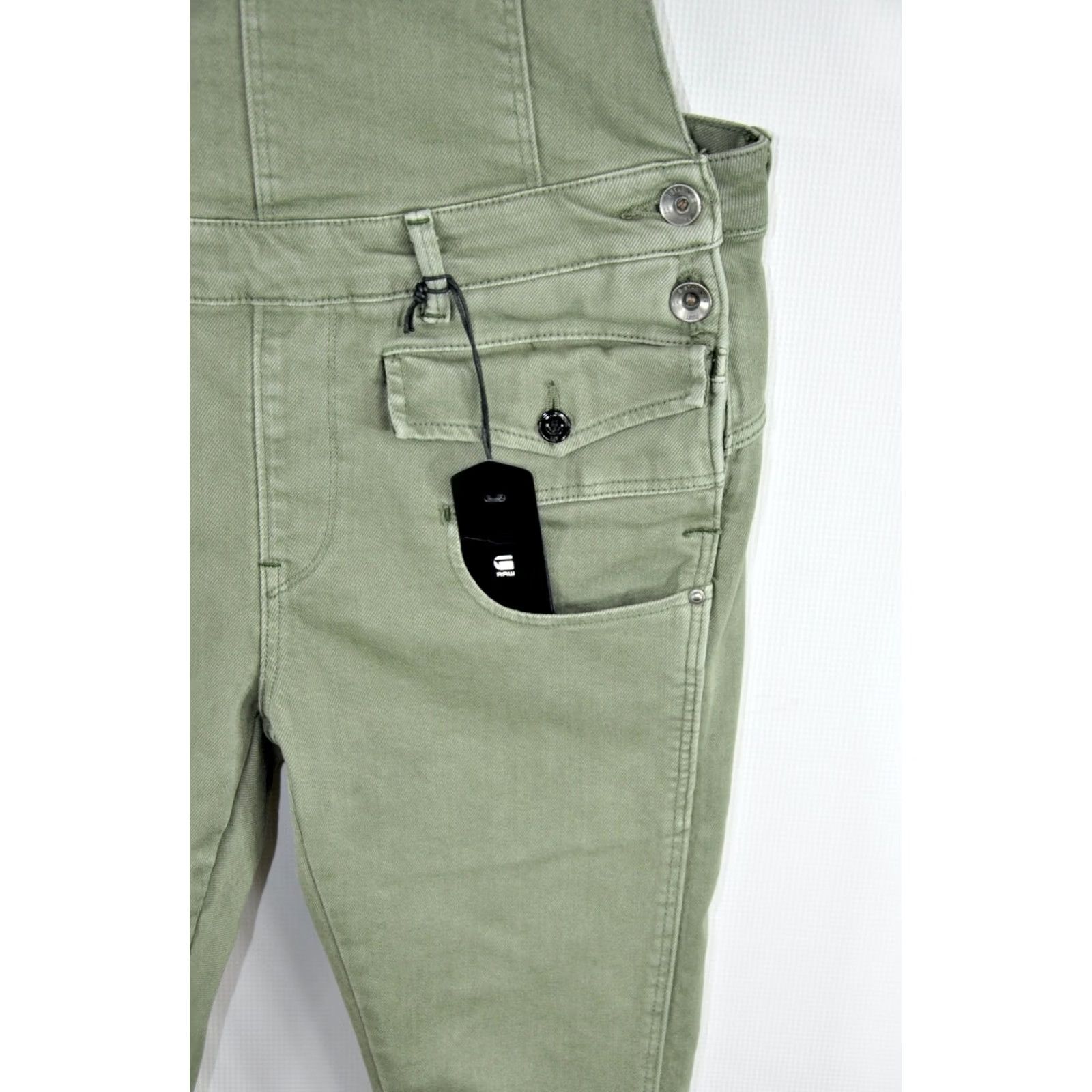 G-Star G-Star Army Radar Slim Overall Pants Bog Green Women's S Slim Overall Pants Green 98% Cotton 2% Elastane Women’s Size S Size 28" / US 6 / IT 42 - 7 Thumbnail