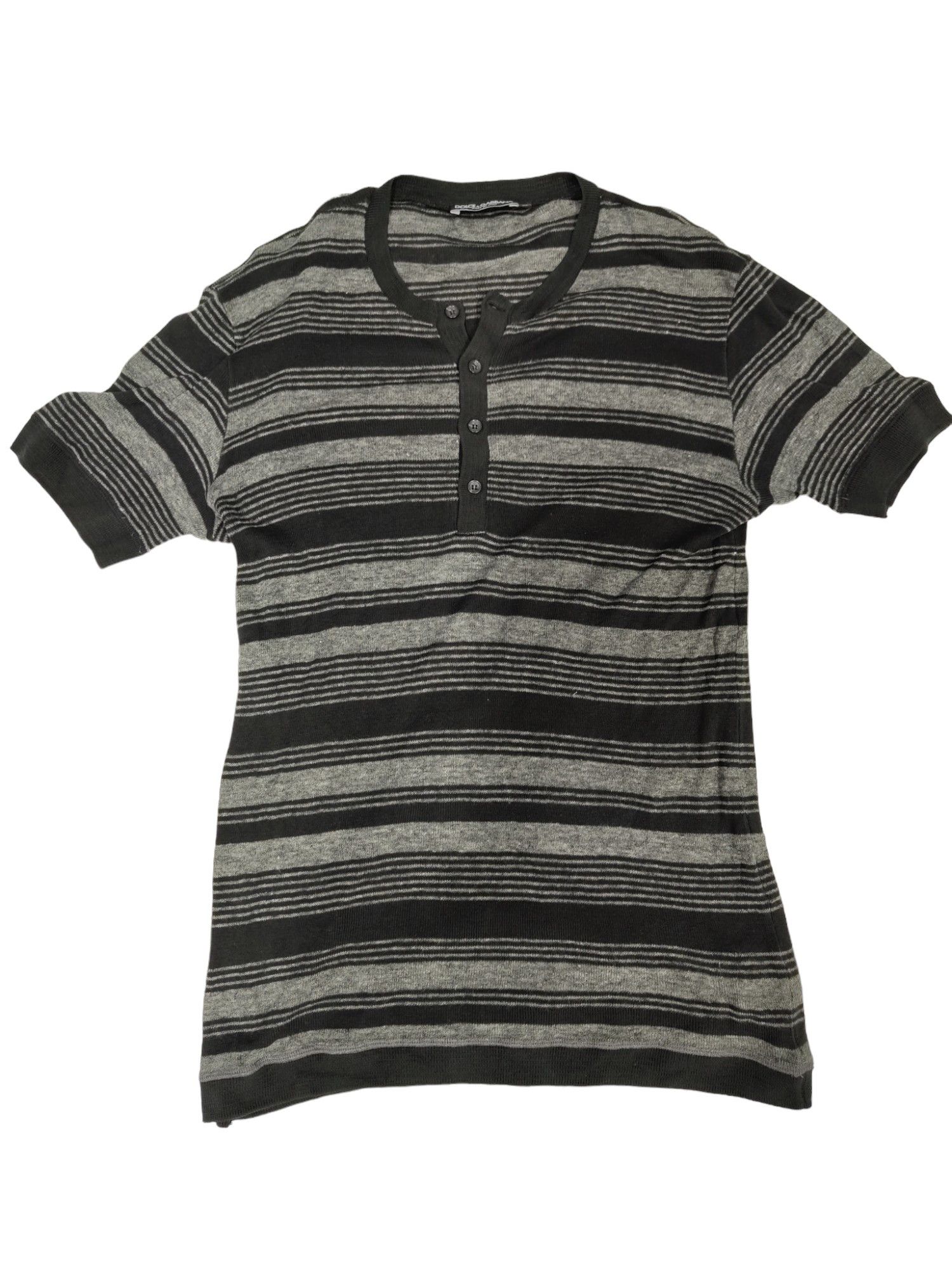 Dolce & Gabbana Dolce & Gabbana Black And Grey Striped Top Size US L / EU 52-54 / 3 - 1 Thumbnail