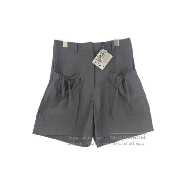 Loewe Loewe Grey Leather Edge Bow Tie Leather Tag Shorts Size 24" / US 00 / IT 34 - 1 Thumbnail