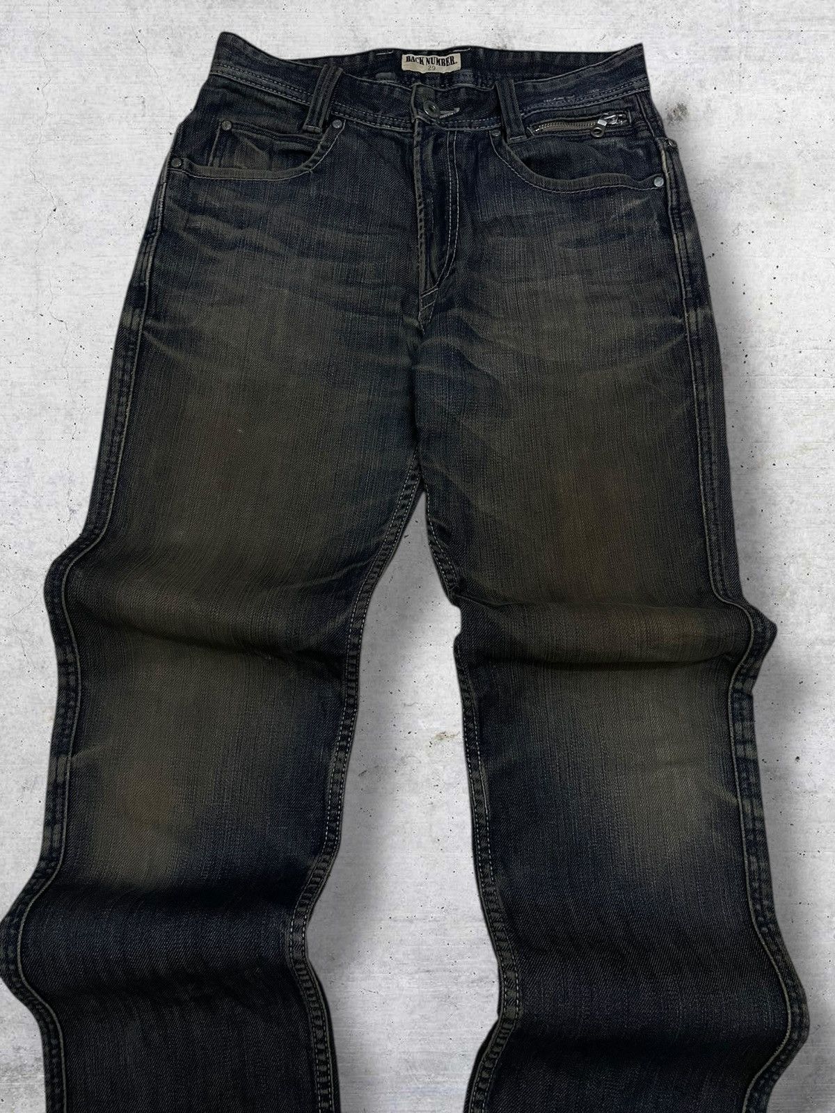 If Six Was Nine VINTAGE BACK NUMBER OG DESIGNER JAPAN 90 MUDWASH STYLE DENIM Size US 28 / EU 44 - 4 Thumbnail