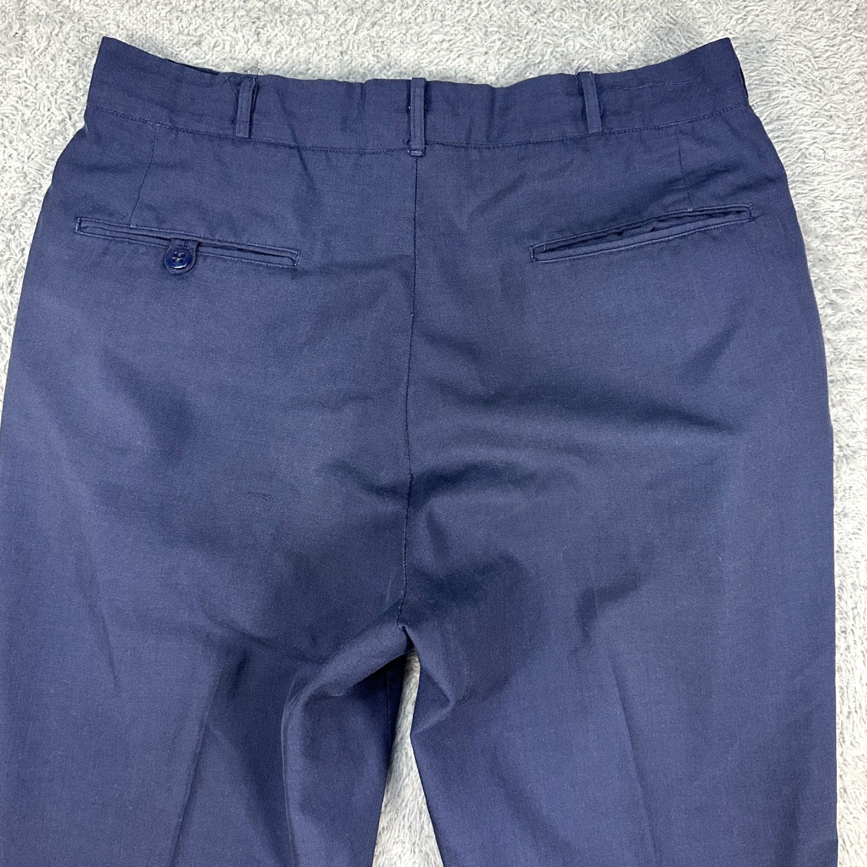 Vintage Vintage 60s US Air Force Navy Military Trousers 32x29 1960s True Vintage Dress Pants Mens Blue Wool Wide-Leg Inseam 32"} Size US 30 / EU 46 - 3 Thumbnail