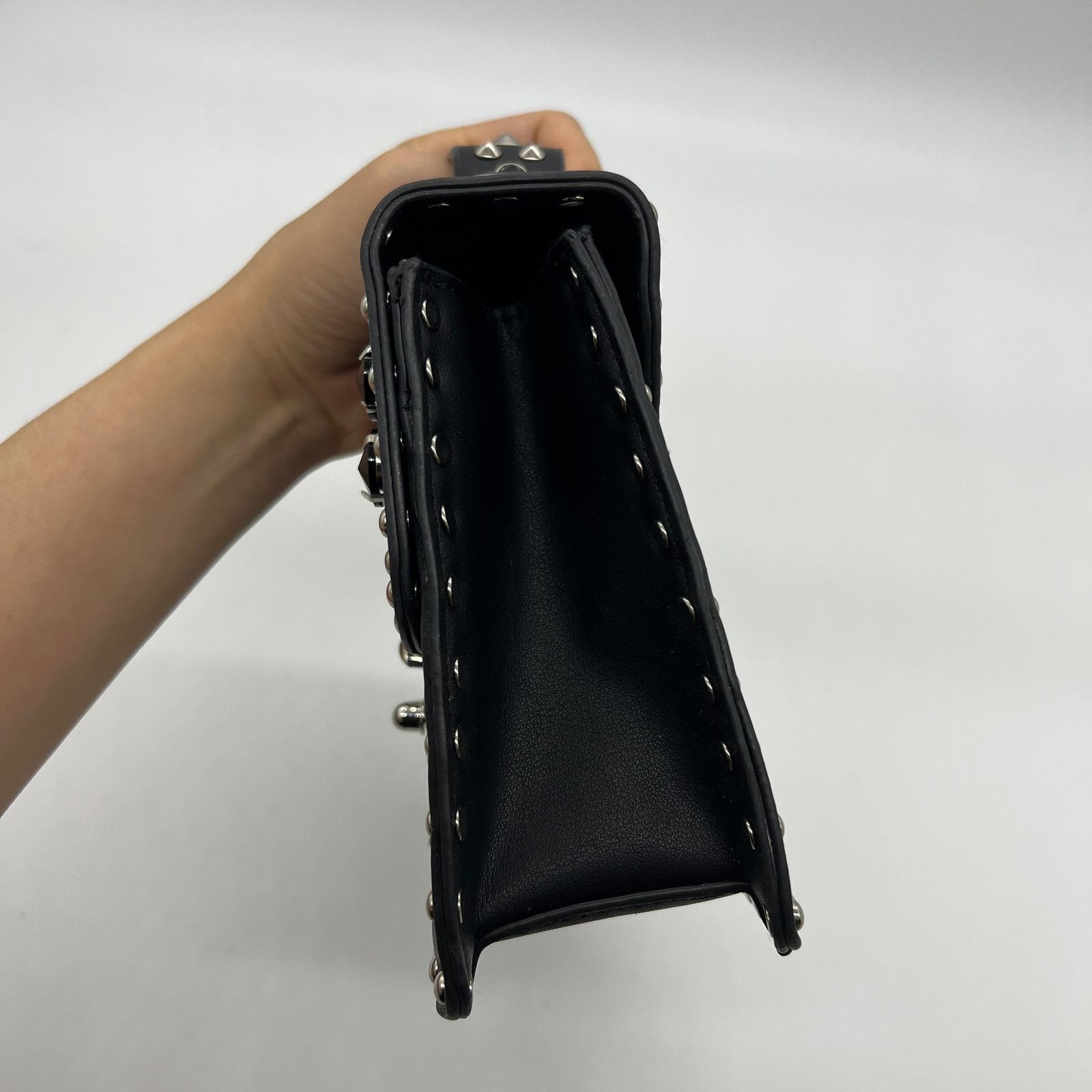Other Womens Black Crossbody Bag Faux Leather with Chain Strap Size ONE SIZE - 11 Thumbnail