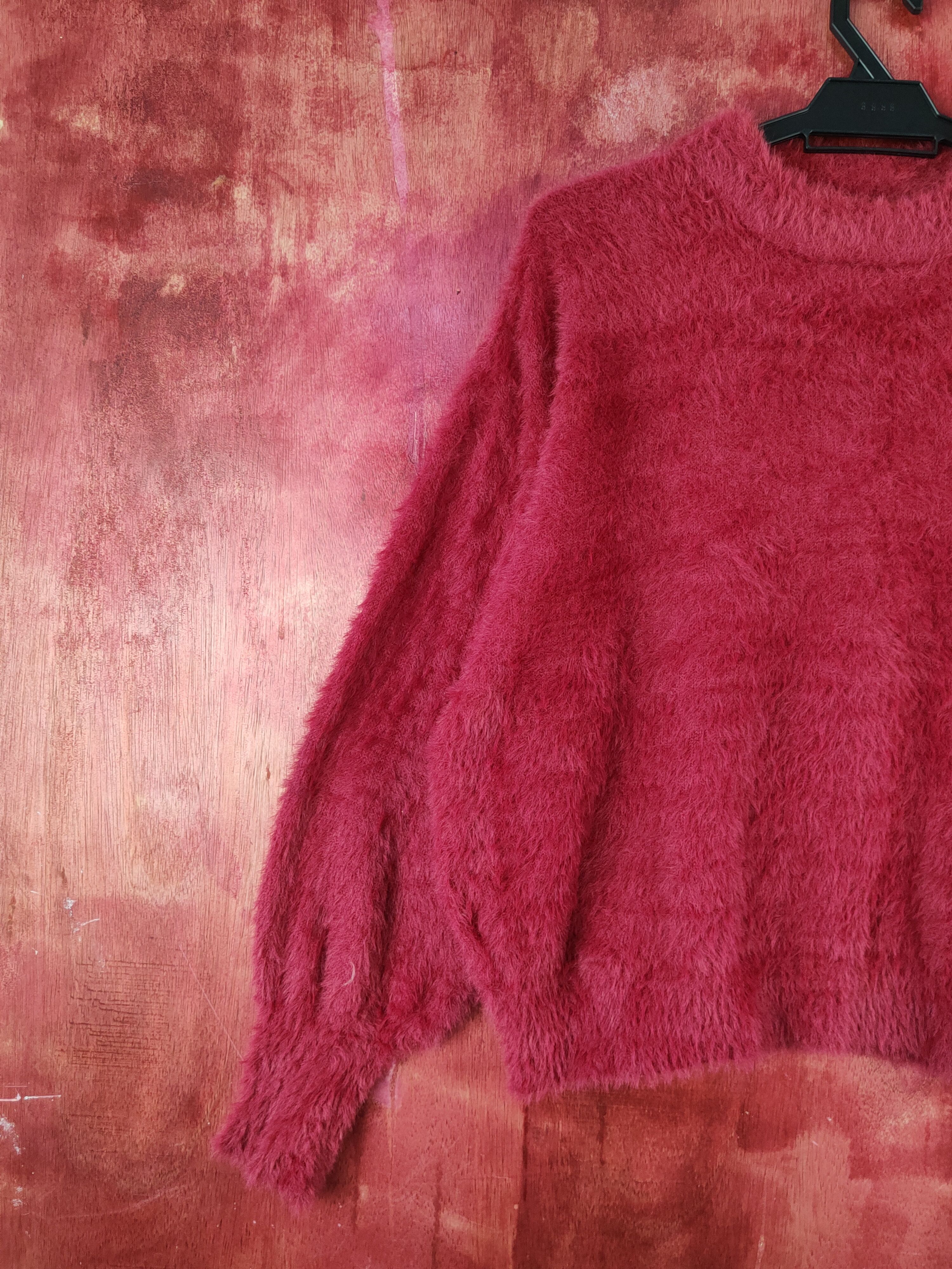 Homespun Knitwear Earth Music & Ecology Maroon Fur Mohair Knitwear #S2078 Size US M / EU 48-50 / 2 - 3 Thumbnail