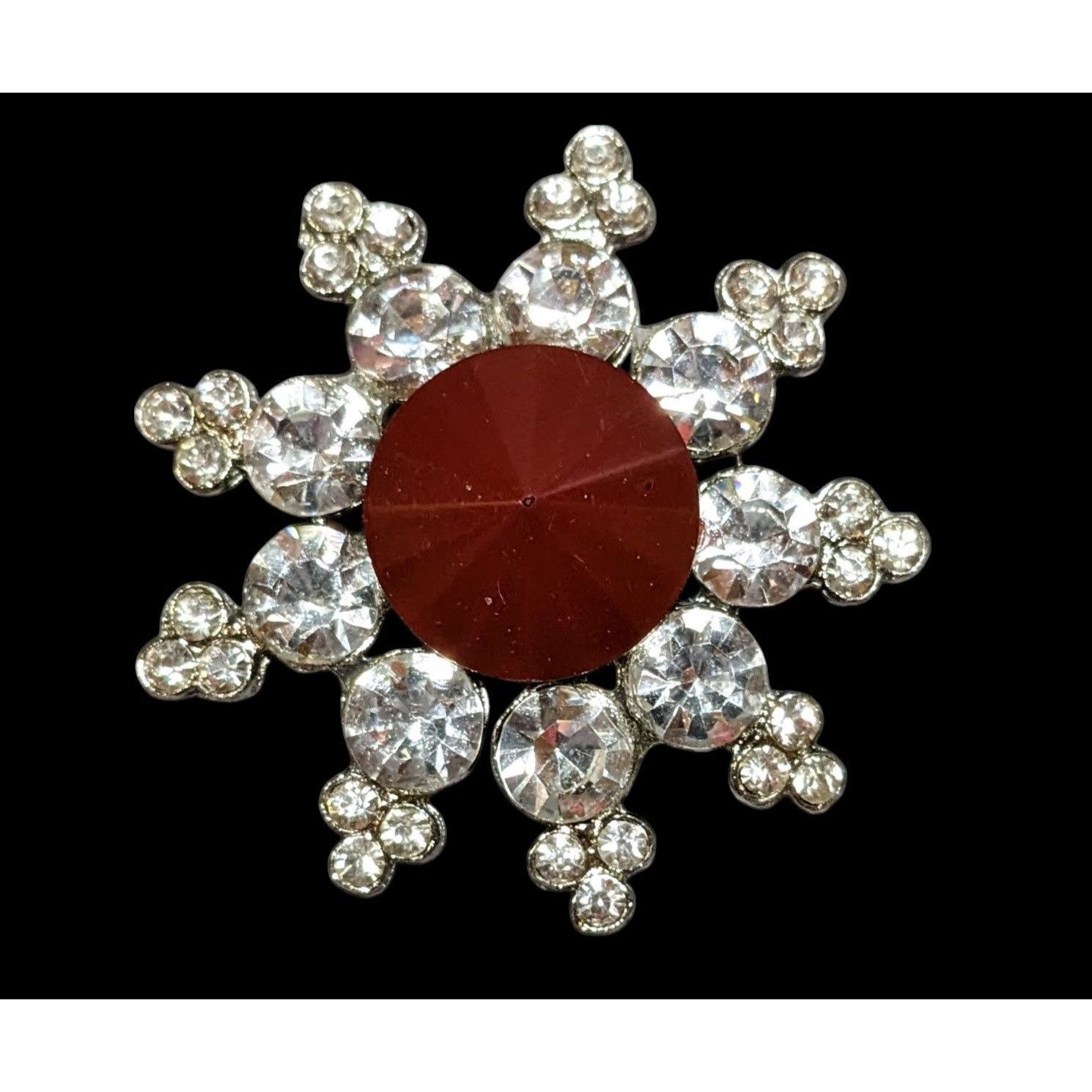 Other Vintage Red And Silver Star Rhinestone Brooch Size ONE SIZE - 2 Thumbnail