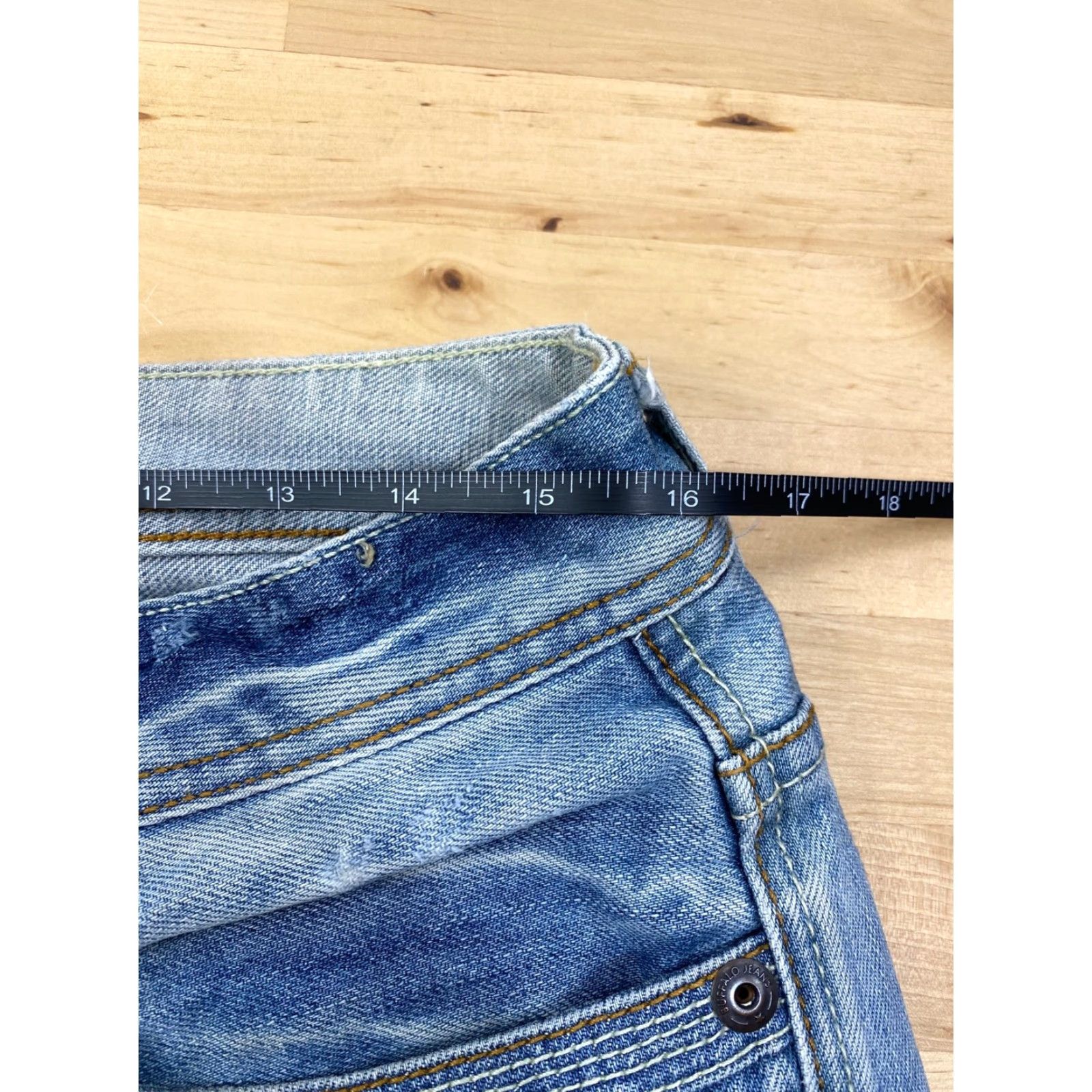 Vintage Buffalo Jeans David Bitton Men's 32 Bootcut Blue Denim Distress #2822 Jeans Blues Regular Jeans Mens Bootscut? Size US 33 - 7 Thumbnail