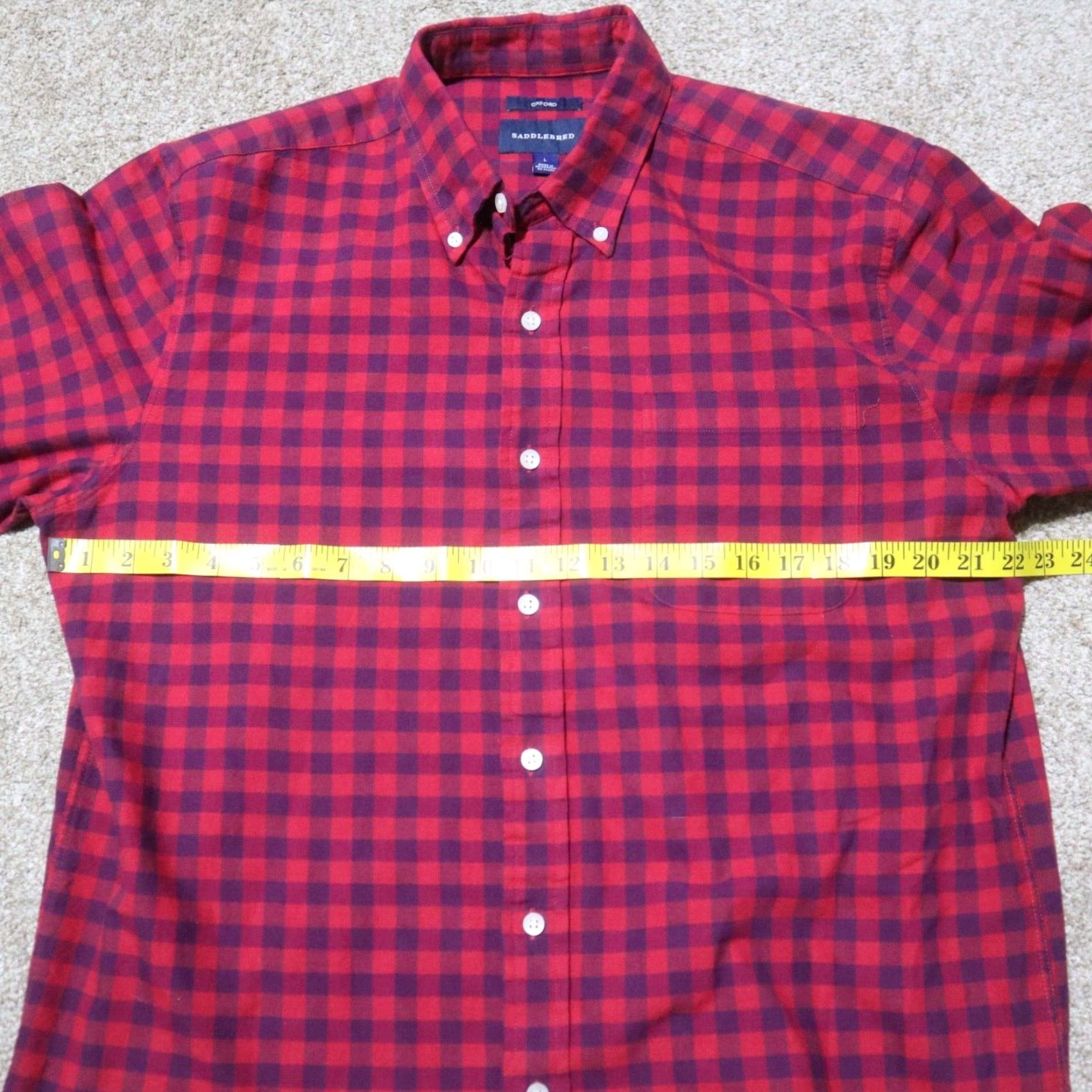 Vintage Vintage Saddlebred Red Plaid Cotton Button-Down Shirt Long Sleeve Men Large Casual Size US L / EU 52-54 / 3 - 4 Thumbnail