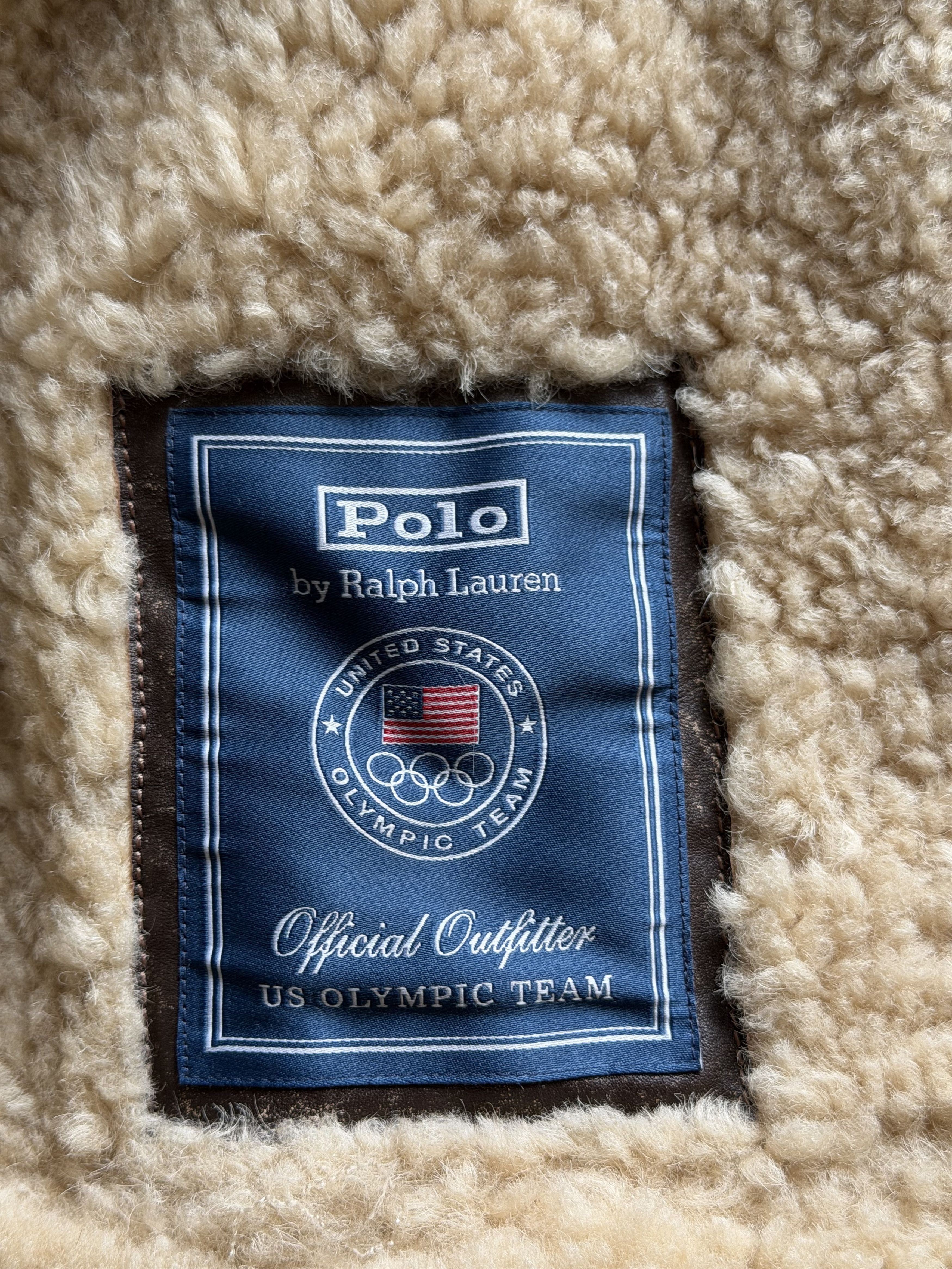 Polo Ralph Lauren Polo Ralph Lauren Team USA Shearling Leather Jacket Brown Size US XXL / EU 58 / 5 - 13 Thumbnail