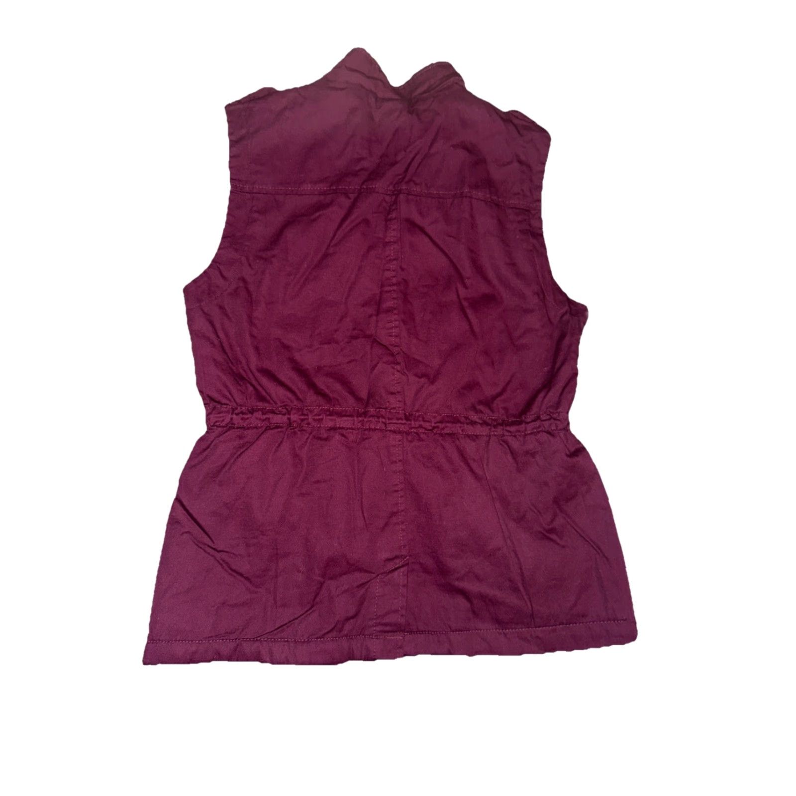 Vintage VINTAGE C’esttoi Vest Woman L Maroon Faux Fur Lined Canvas Zip Snap Pockets Adjustable Cinched Waist Sleeveless Outdoor Chic Casual Women's Vest Size L / US 10 / IT 46 - 2 Thumbnail