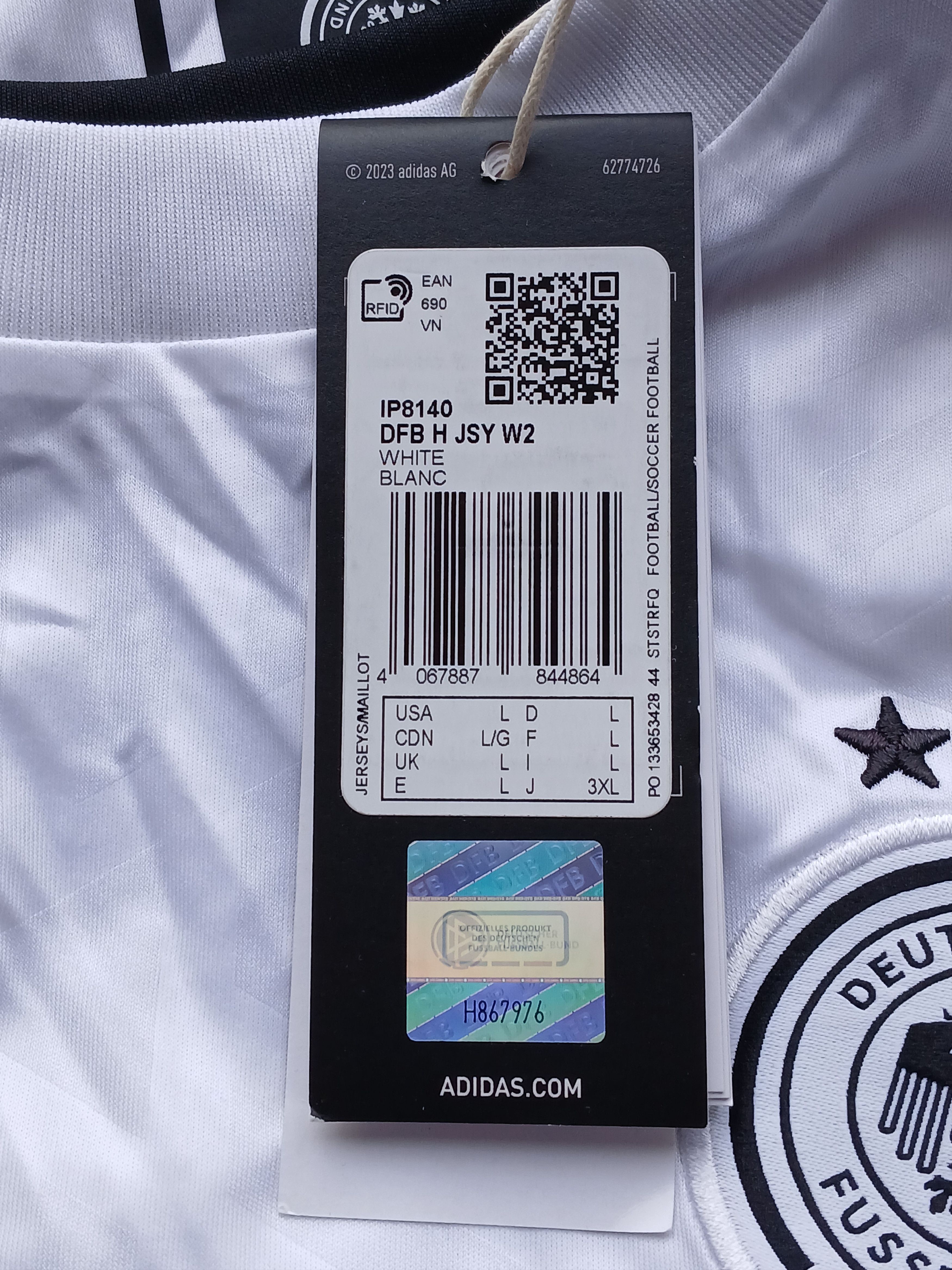 Adidas New Germany National Football Team 24/25 Home Jersey T-Shirt Size L / US 10 / IT 46 - 12 Thumbnail