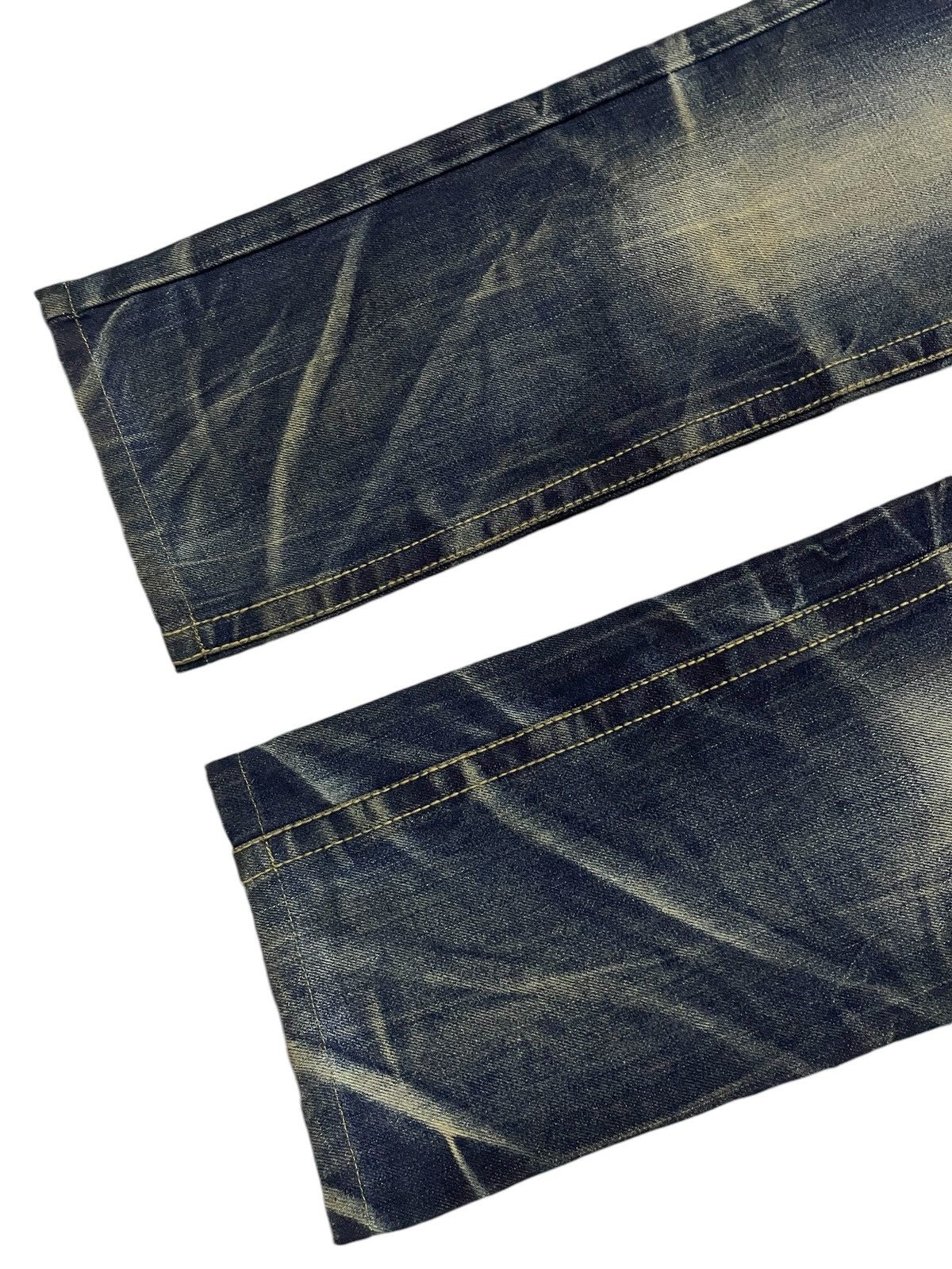 GOSTAR DE FUGA × Hysteric Glamour × Tornado Mart Lolita Japan Claw Mark Honeycomb Mud Wash Jeans Size US 30 / EU 46 - 5 Thumbnail