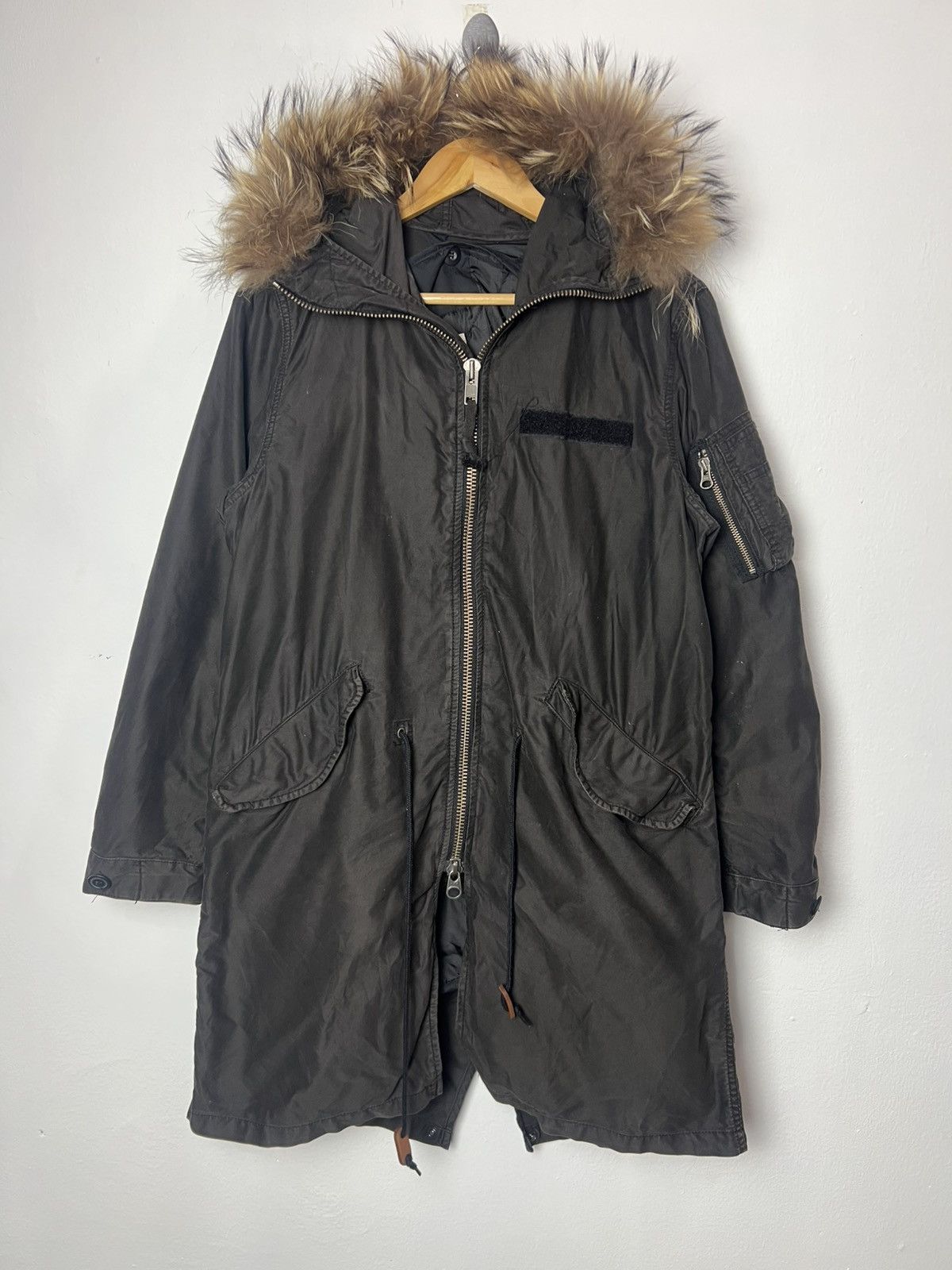 Japanese Brand Vintage Back Number Military Faux Fur Fishtail Parka Size US S / EU 44-46 / 1 - 1 Thumbnail