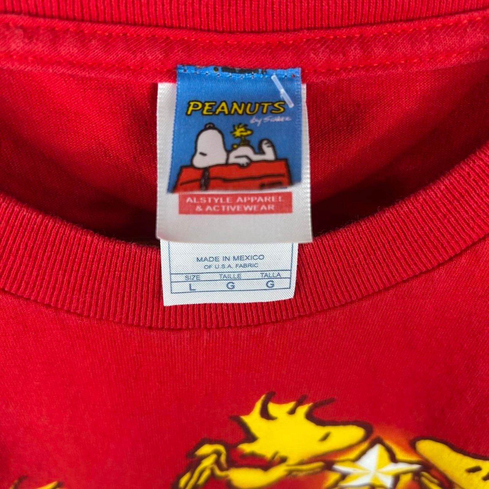 Alstyle Y2K Red Snoopy & Woodstock Christmas Holiday Tee Size Large Size US L / EU 52-54 / 3 - 3 Thumbnail