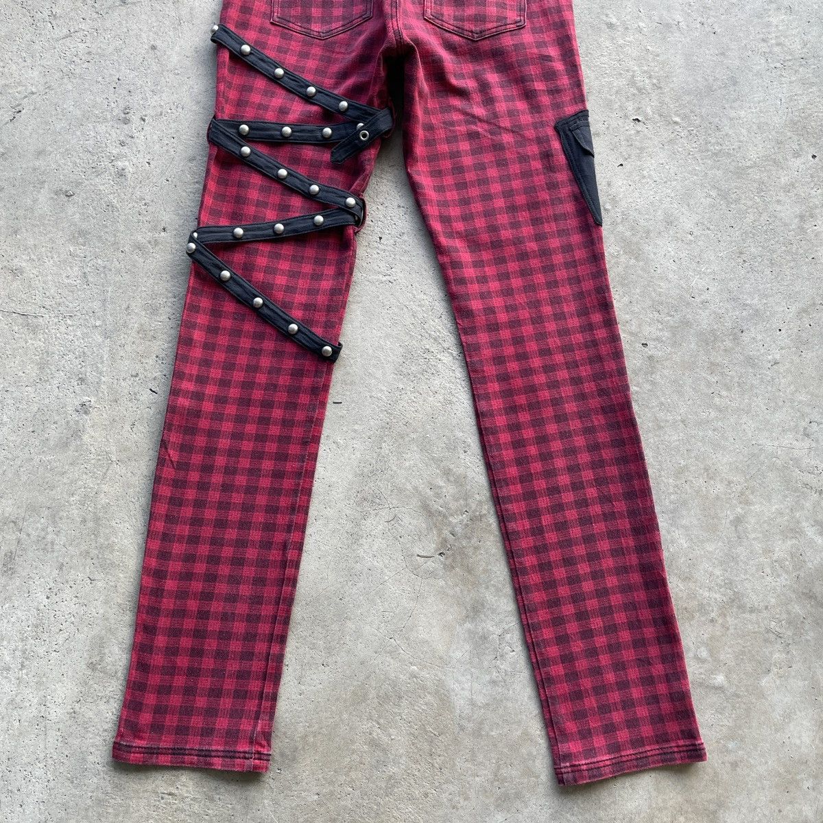 If Six Was Nine × Japanese Brand × Seditionaries Vintage Algonquins Punk Bondage Checkred Ankle Zip RARE Pant Size US 27 - 10 Thumbnail