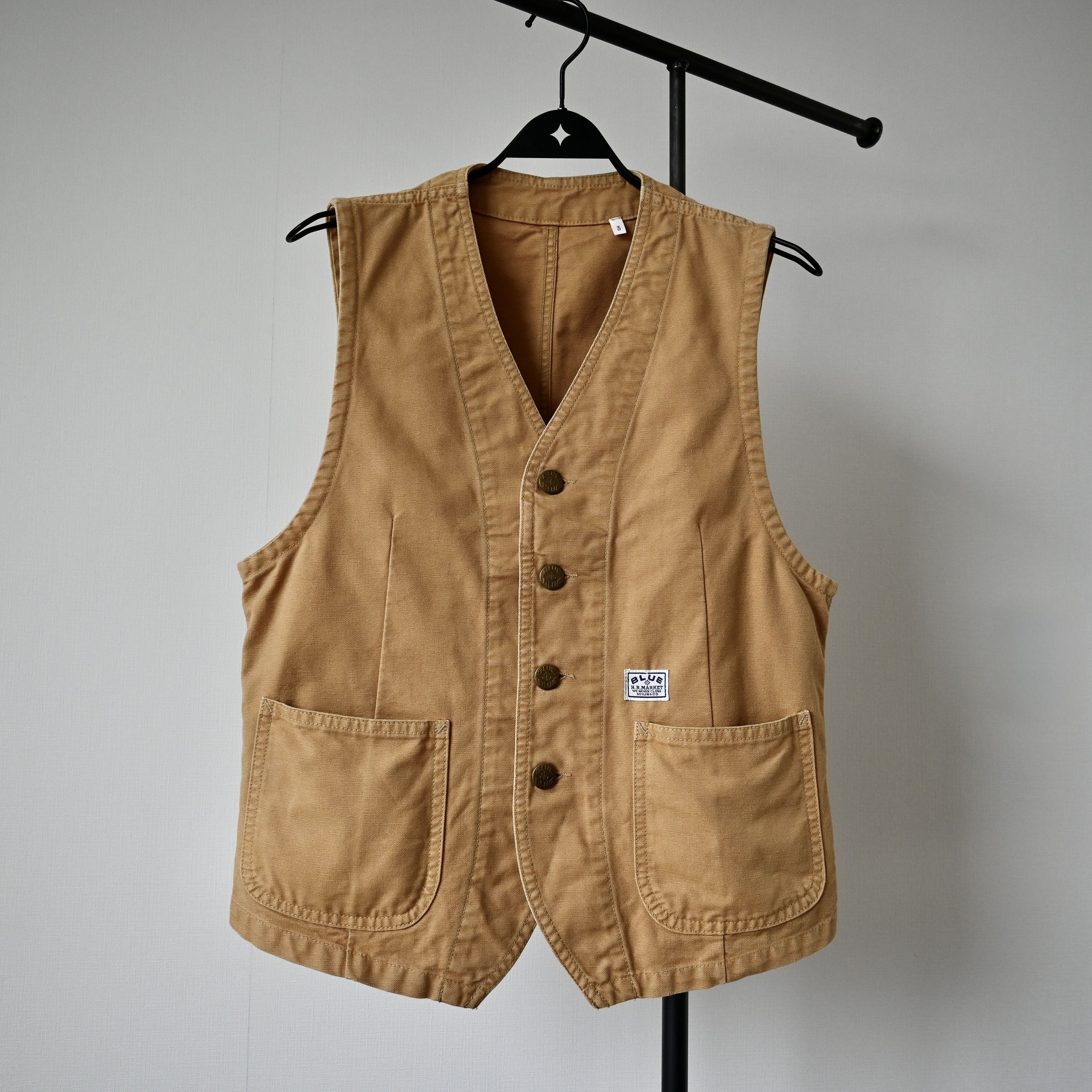 Blue Blue Japan BLUE H.R. MARKET cotton canvas engineer vest made in Japan Size US M / EU 48-50 / 2 - 1 Thumbnail