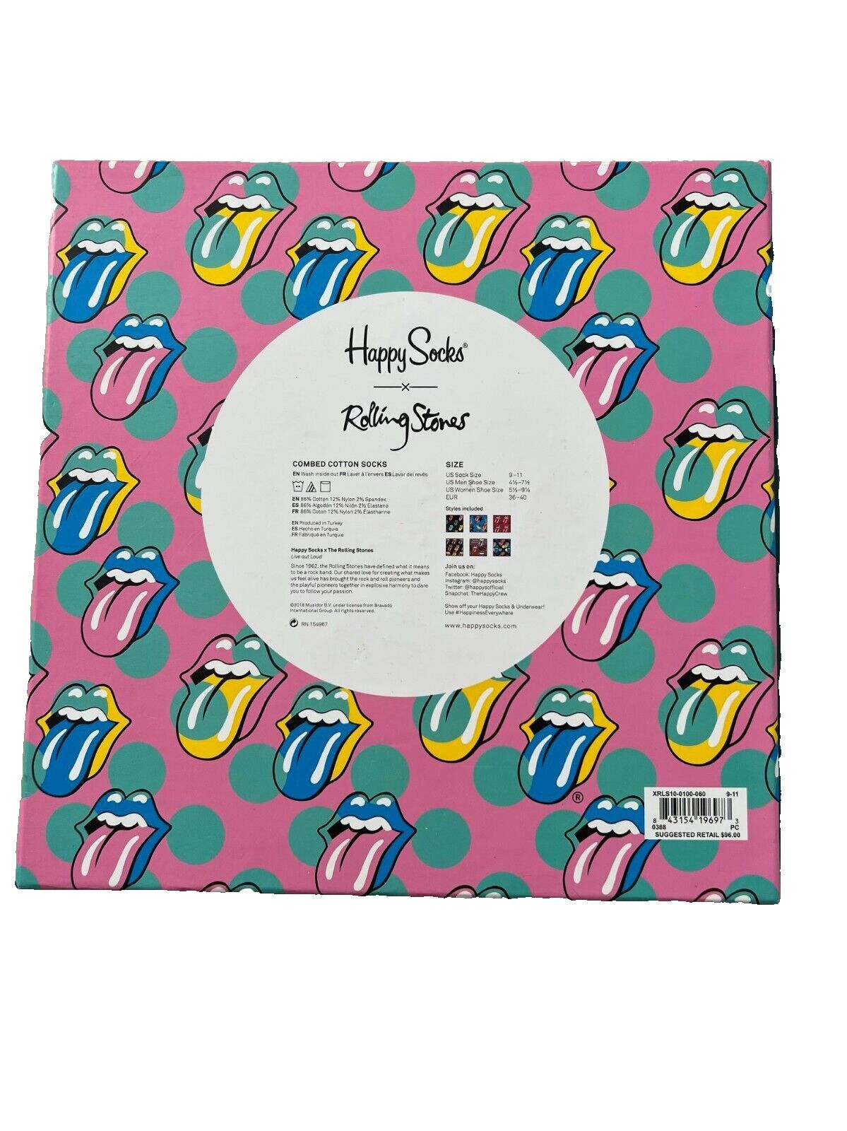 Happy Socks Happy Socks x Rolling Stones 6-Pack Sock Box Set Size ONE SIZE - 2 Thumbnail
