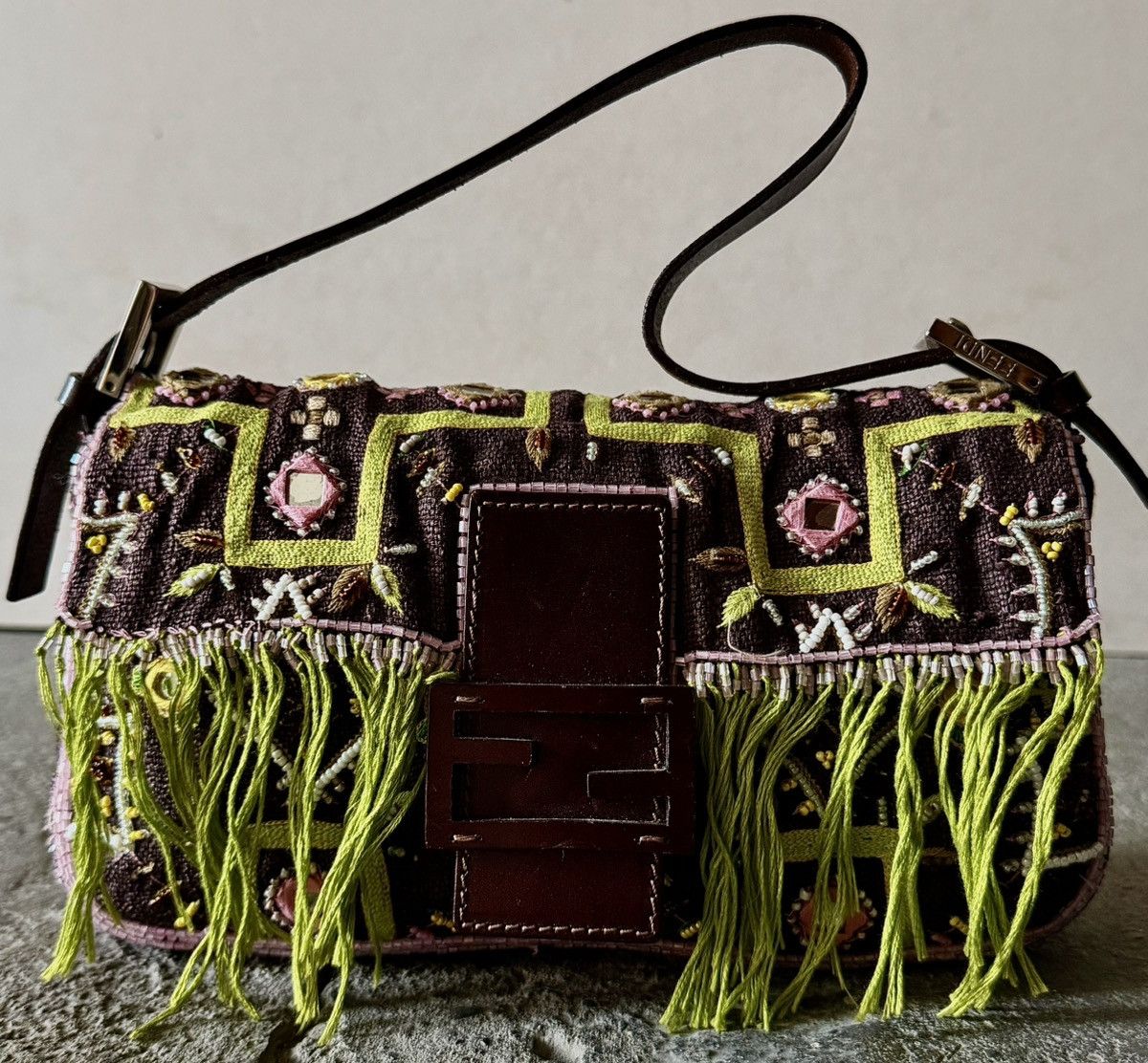 Fendi Fendi - Karl Lagerfeld - 2000's Beaded Fringe - Baguette Bag Size ONE SIZE - 7 Thumbnail