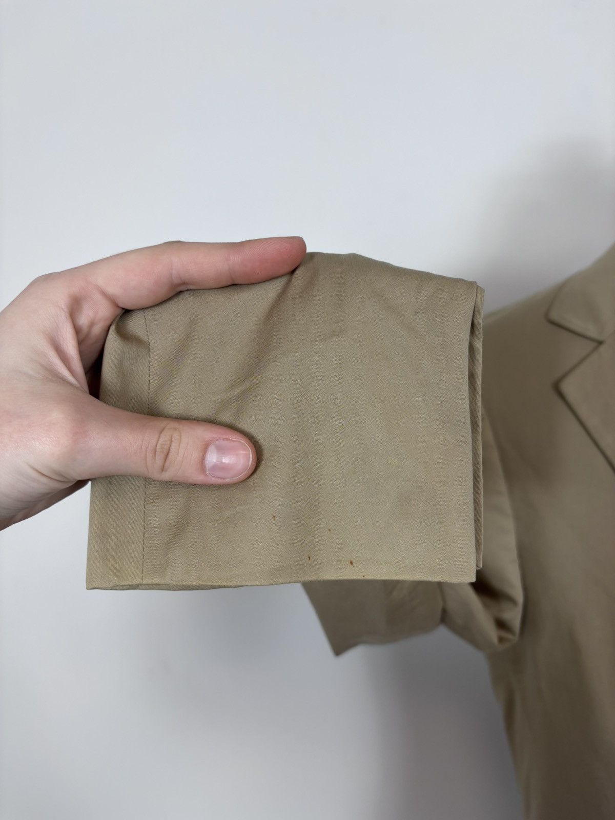 Prada Prada Men’s Beige Brown Cotton Blazer Jacket 2-Buttons Size 34R - 11 Thumbnail