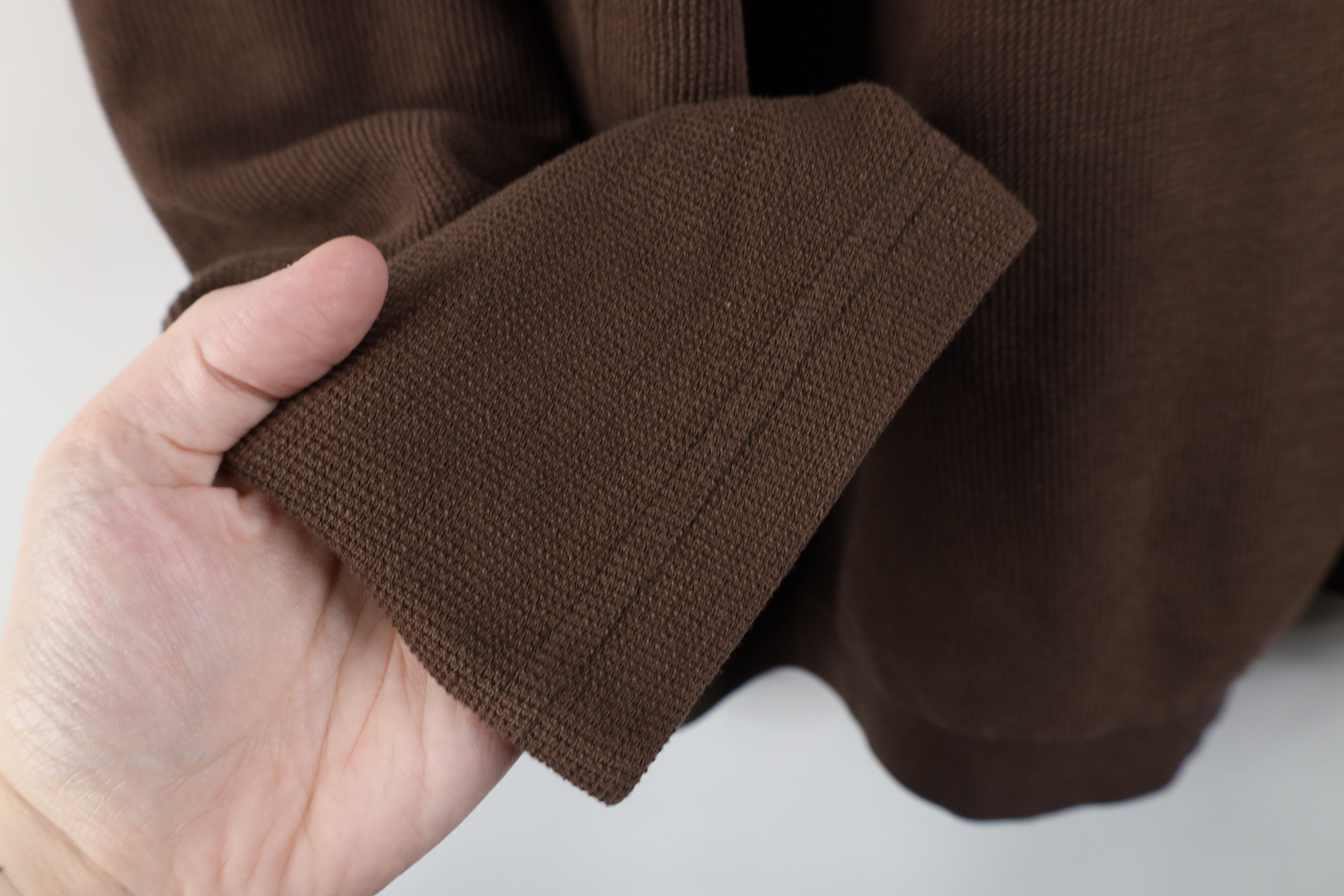 Vintage Vintage 90s Streetwear Blank Thermal Waffle Knit Polo Brown Size 3XL / US 20-22 - 9 Thumbnail