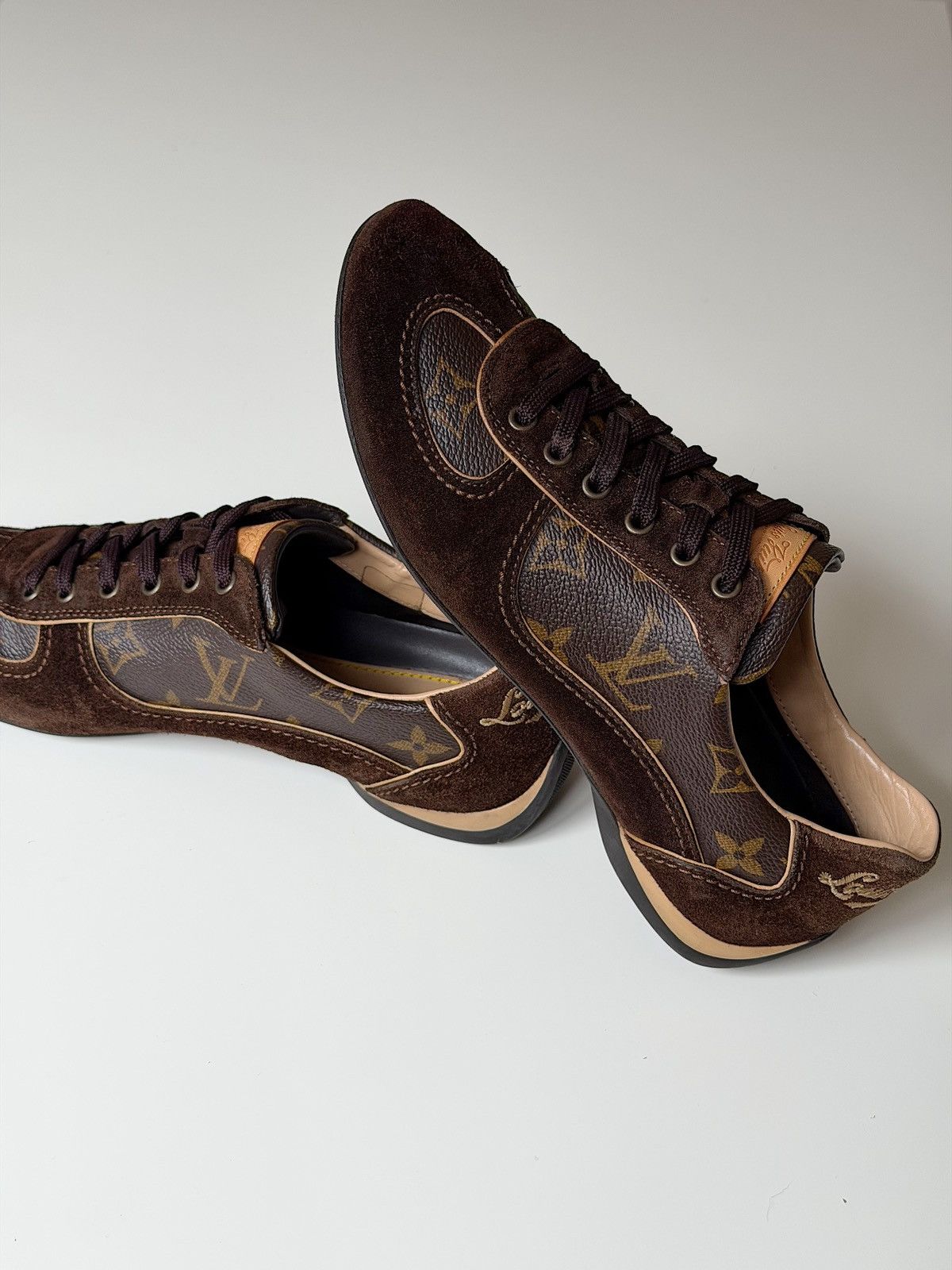 Louis Vuitton LOUIS VUITTON 2008 Monogram Low Profile Sneakers LV trainers Size US 6 / IT 36 - 22 Thumbnail
