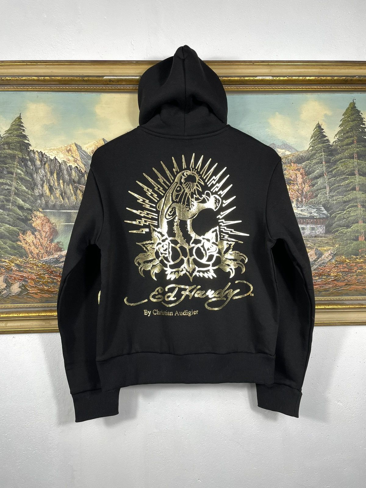 Christian Audigier × Ed Hardy × Vintage Ed Hardy Retro 00s Hoodie Sweatshirt Affliction Grunge Size S / US 4 / IT 40 - 1 Thumbnail