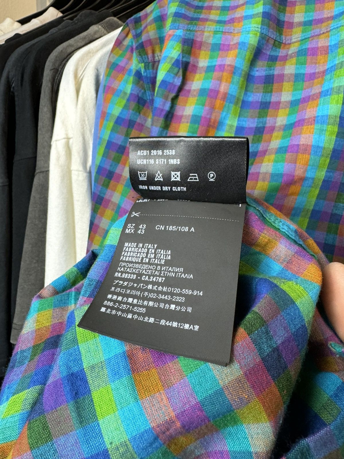 Prada Prada MultiColor Plaid Cotton Button Up Long Sleeve Shirt Size US M / EU 48-50 / 2 - 8 Thumbnail