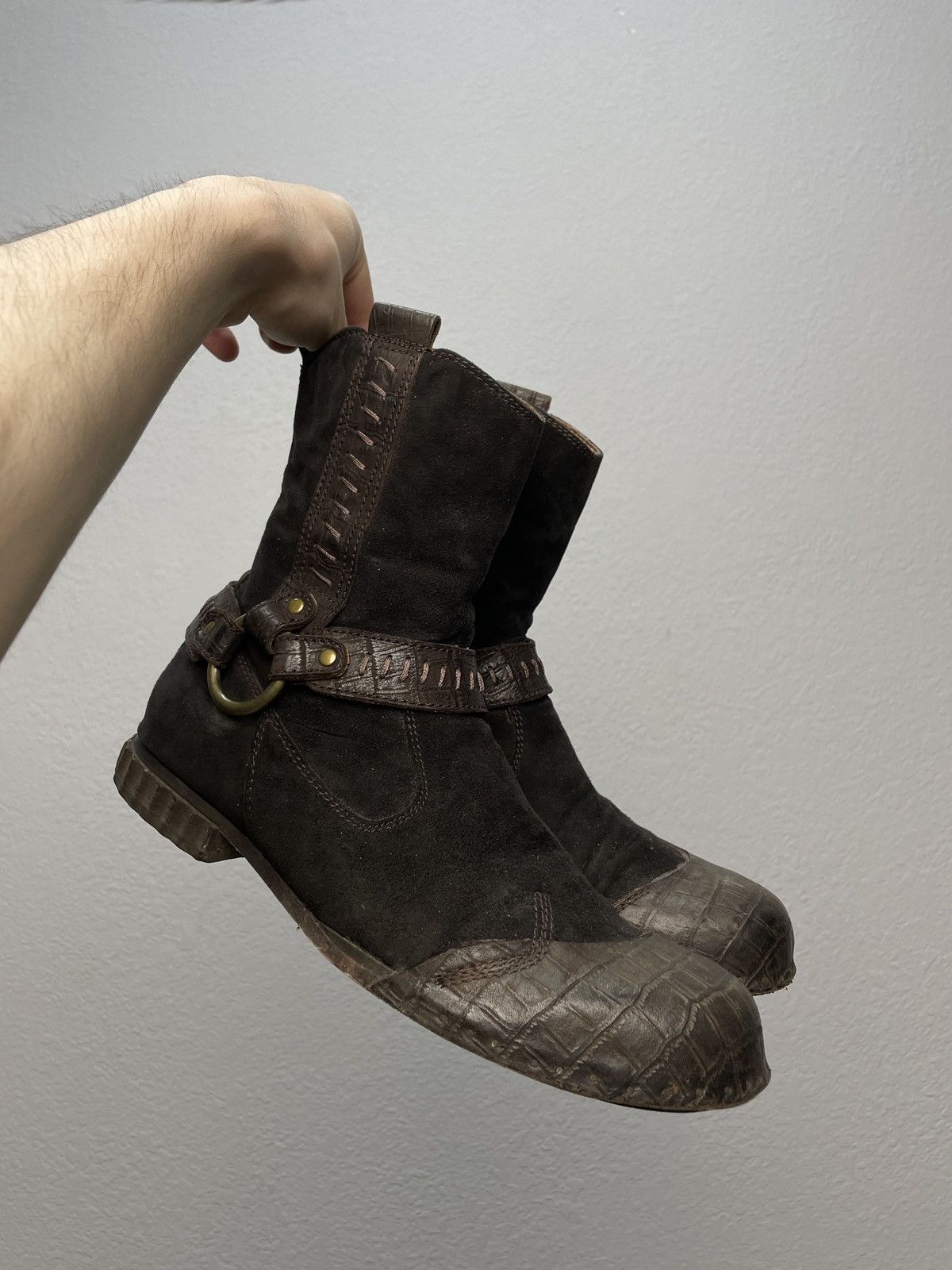 Denim As98 Cowboy Biker Boots Vintage Italian AS98 Rick Owens