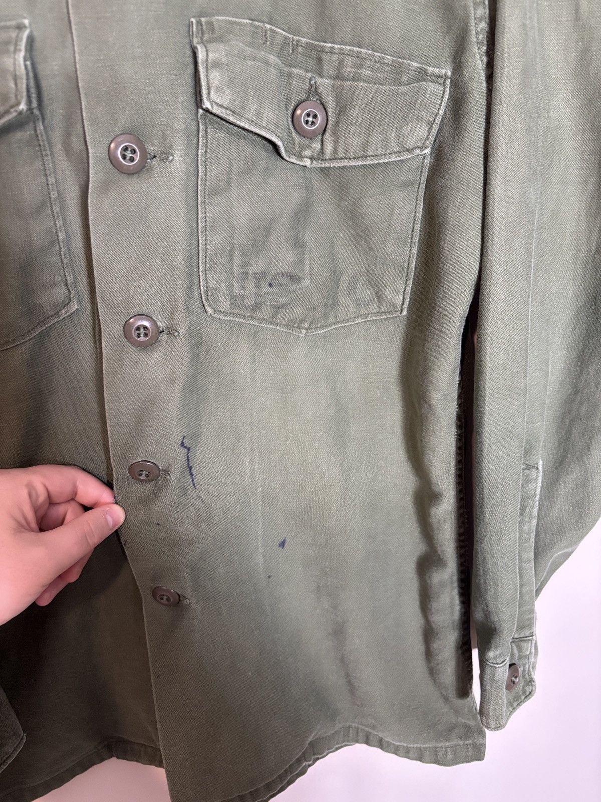 Vintage Vintage 60s/70s Vietnam USMC OG107 Fatigue Shirt Size US M / EU 48-50 / 2 - 4 Thumbnail