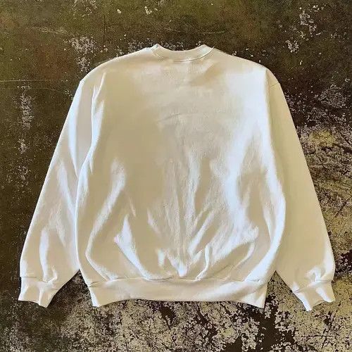 Japanese Brand White retro kitten print sweatshirt Size US L / EU 52-54 / 3 - 4 Thumbnail