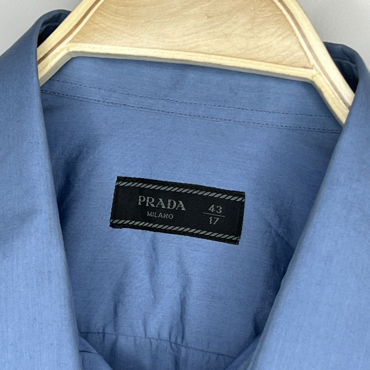 Prada Prada Cotton Shirt Button Up Classic Luxury Navy Blue Size US M / EU 48-50 / 2 - 5 Thumbnail