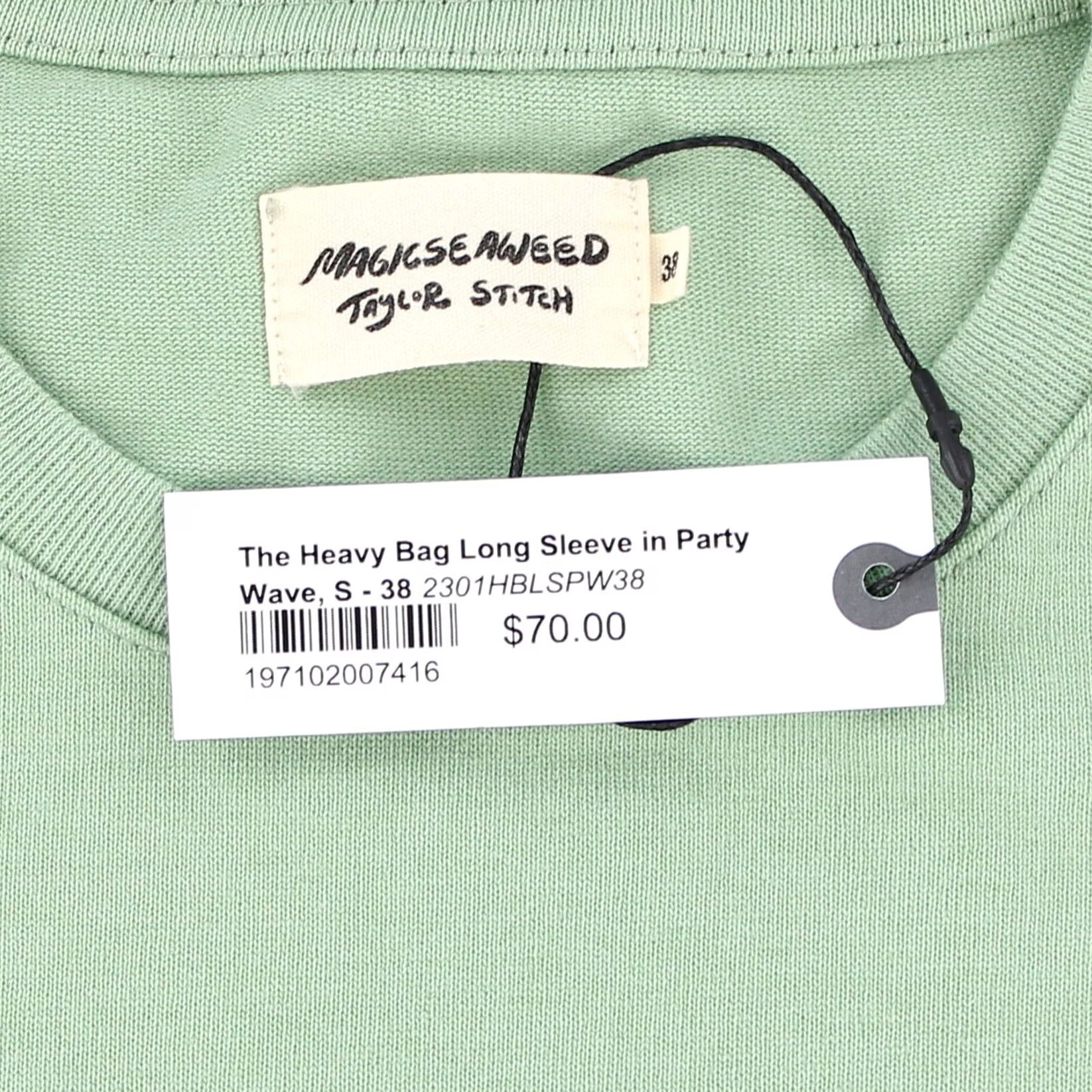 Taylor Stitch Taylor Stitch The Heavy Bag Long Sleeve Tee Party Wave Shirt Mens XS Green Graphic Print Ocean Surfing Size US S / EU 44-46 / 1 - 4 Thumbnail