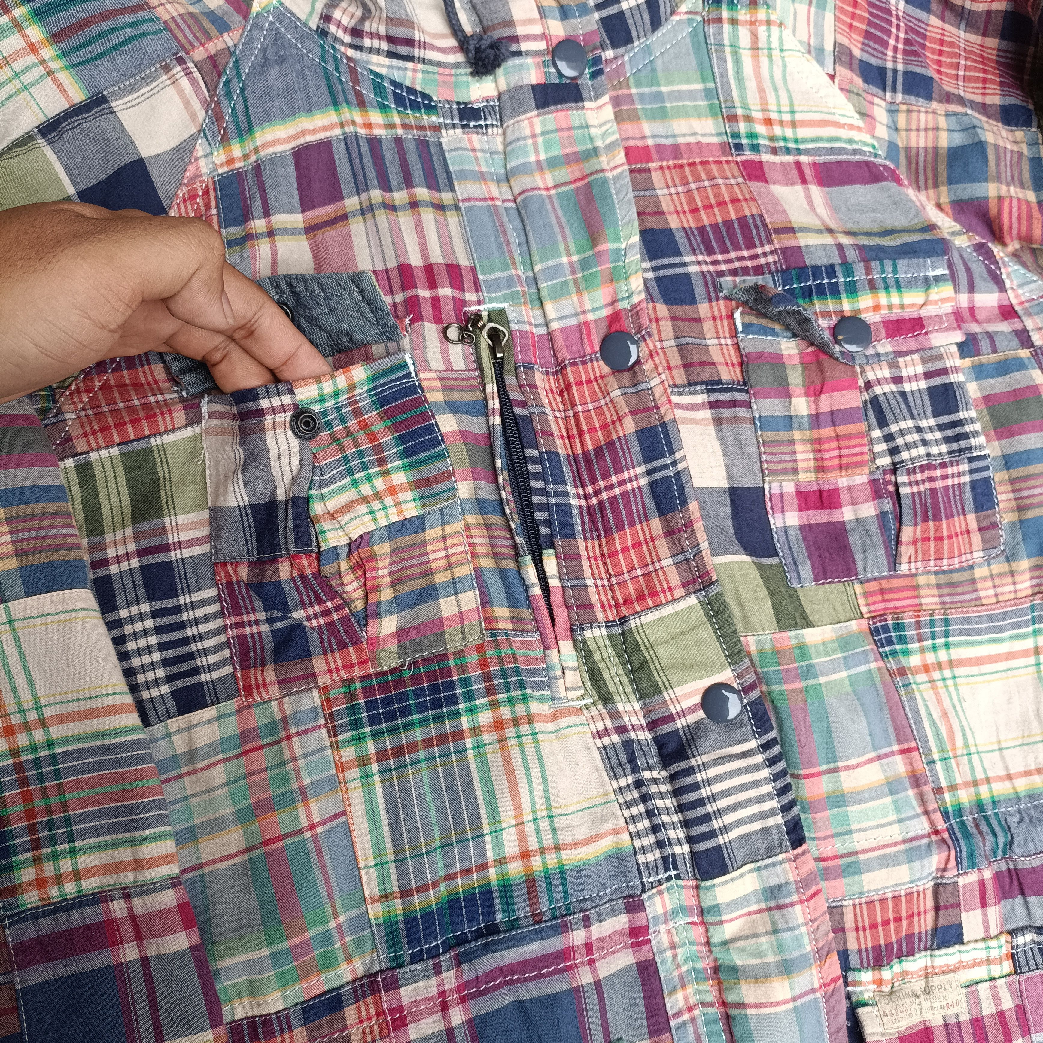 Denim & Supply Ralph Lauren × Indigo Vintage M65 Patchwork madras Jacket Size US S / EU 44-46 / 1 - 4 Thumbnail