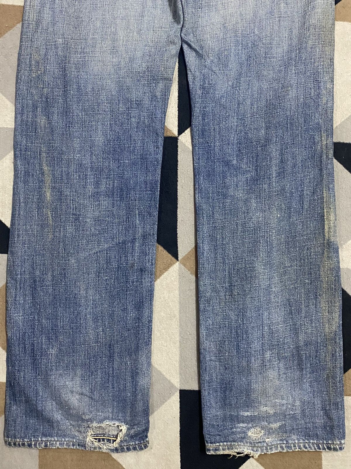 Levi's Vintage Levis553 Blue Wash Distresse Loose Jeans Size US 30 / EU 46 - 8 Thumbnail