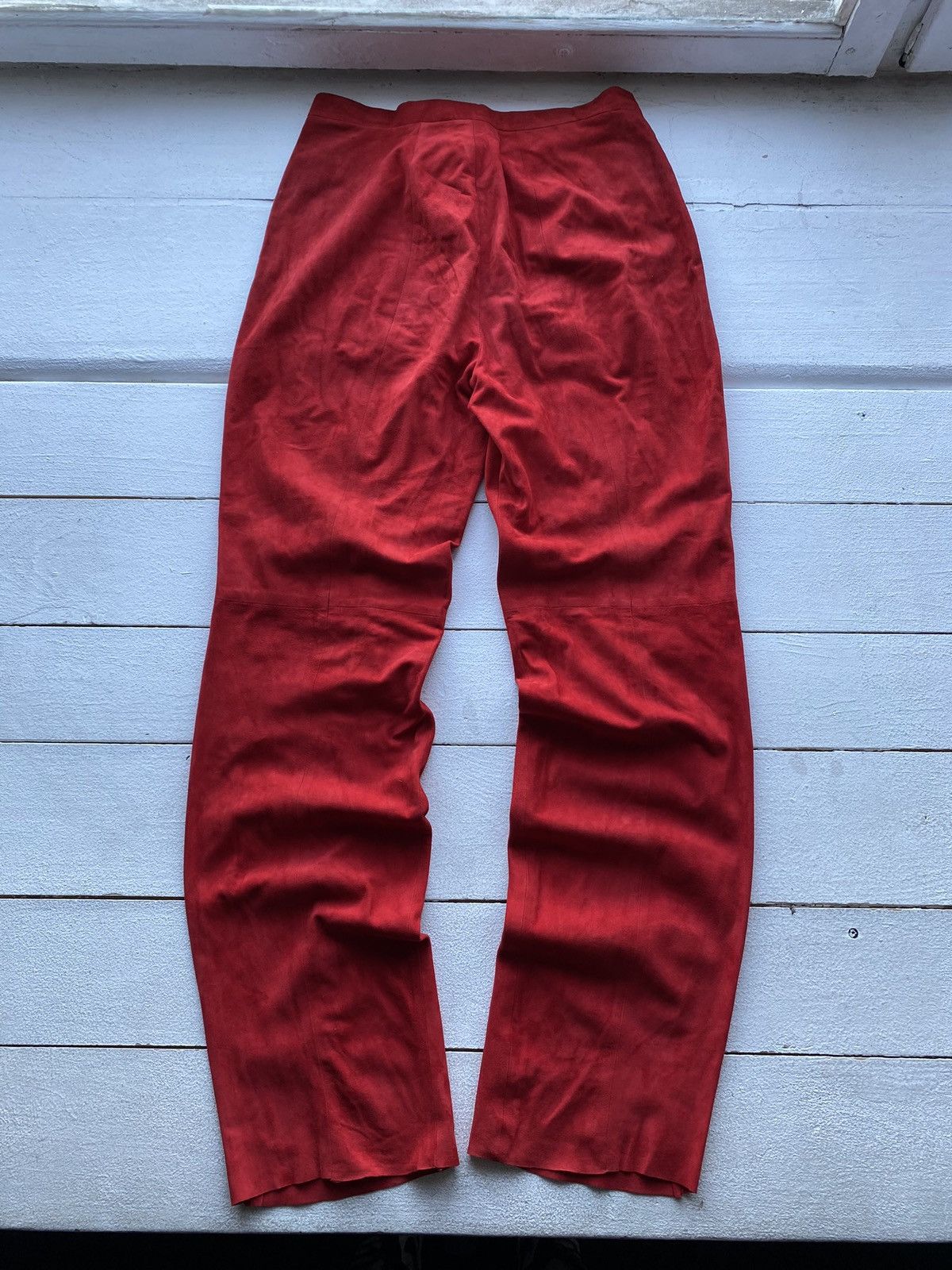 Roberto Cavalli × Vintage 🔥80s Roberto Cavalli Italy Designer Leather Suede 28 Pants Size 28" / US 6 / IT 42 - 2 Thumbnail