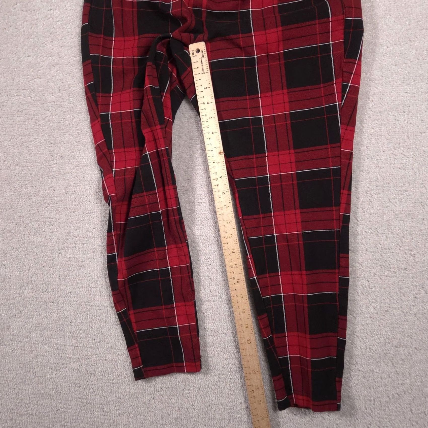 Torrid Torrid Leggings Women's 1R Red Plaid High Rise Ankle Knit Pants Stretch Casual Size 25" / US 0 / IT 36 - 7 Thumbnail