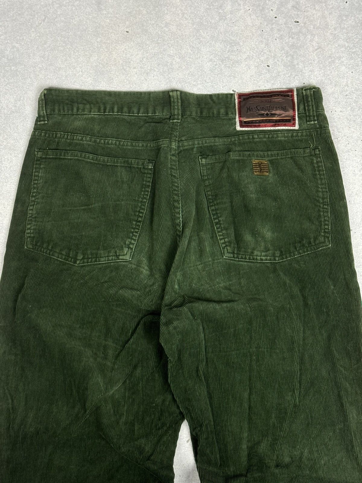 Yves Saint Laurent Vintage Yves Saint Lauren Metal Logo Corduroy Pants 90s Size US 34 / EU 50 - 3 Thumbnail