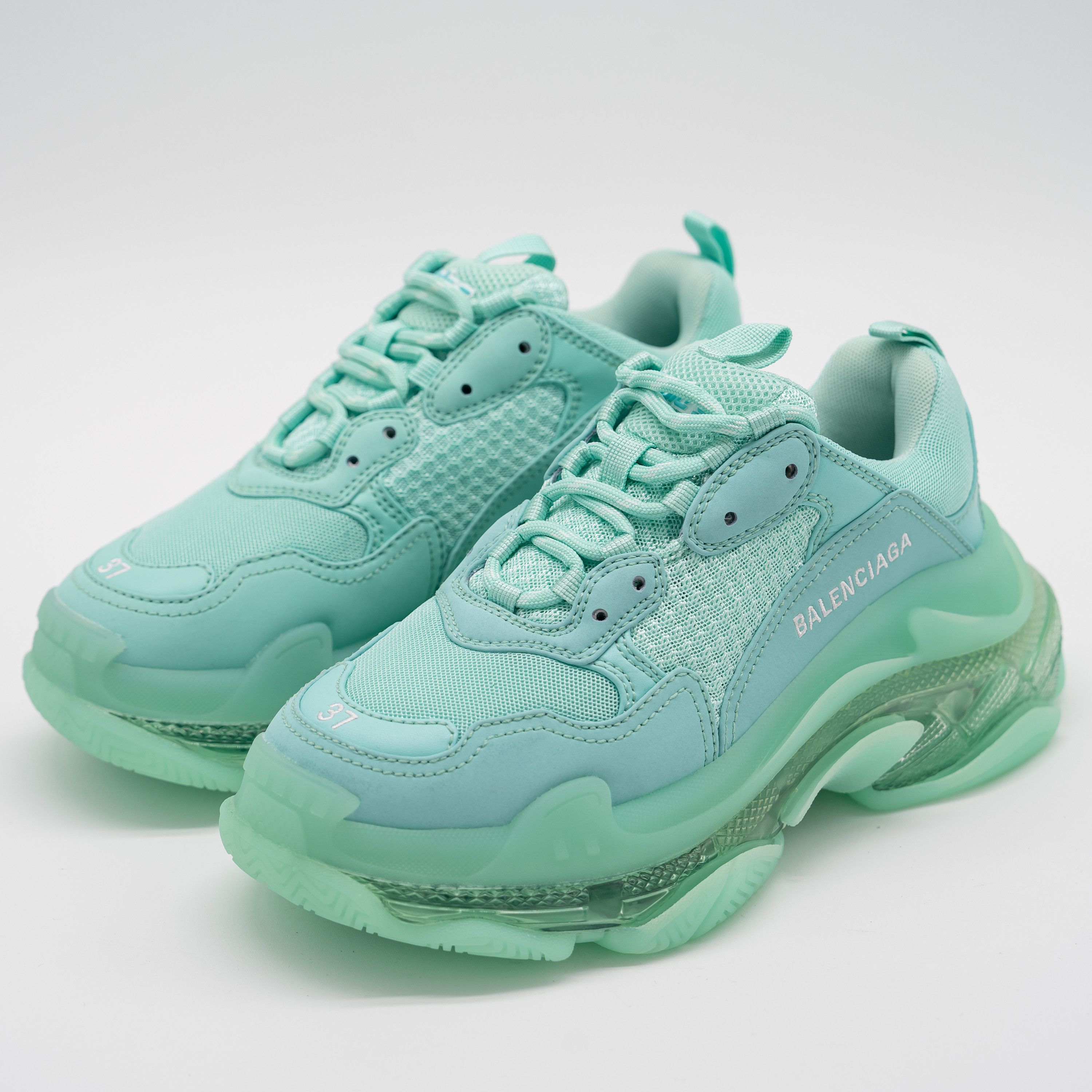 Balenciaga 37 EU / 7 US Balenciaga Triple S Sneakers Mint Green Size US 7 / IT 37 - 1 Thumbnail