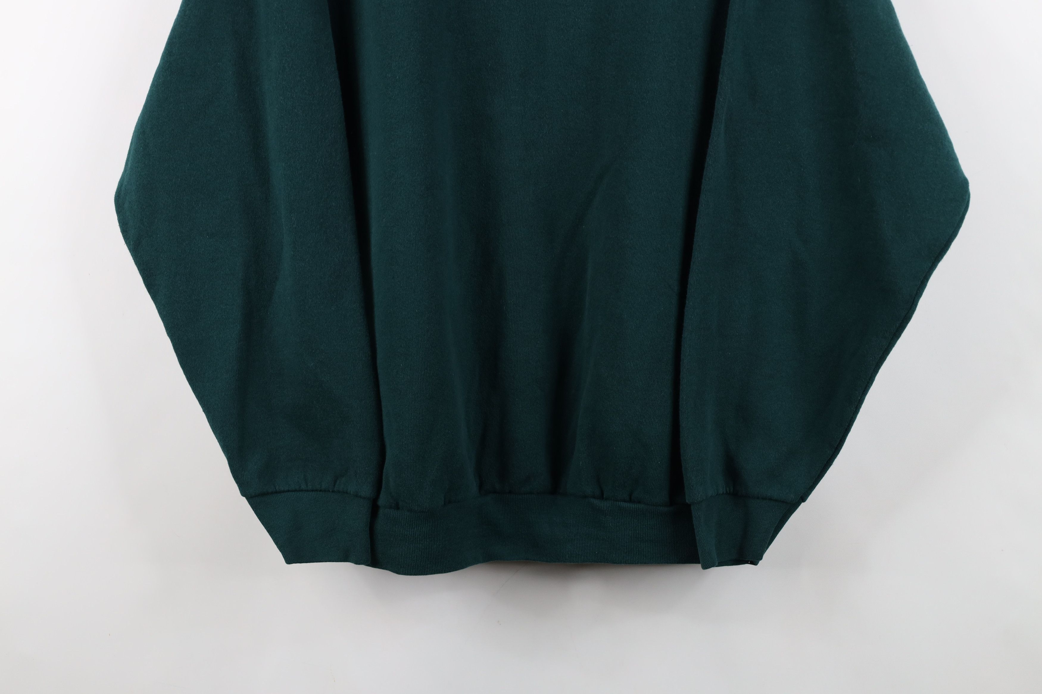 Vintage Vintage 90s Streetwear Blank Crewneck Sweatshirt Green USA Size XXL / US 16-18 / IT 52-54 - 3 Thumbnail