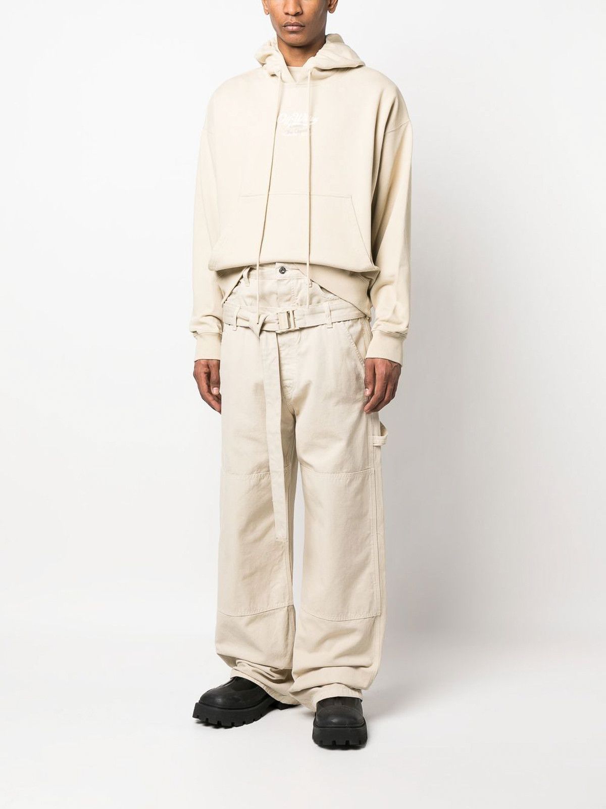 Off-White o1gr1nt0125 Wave Off Canvas Double Over Pant in Beige Size US 34 / EU 50 - 2 Thumbnail