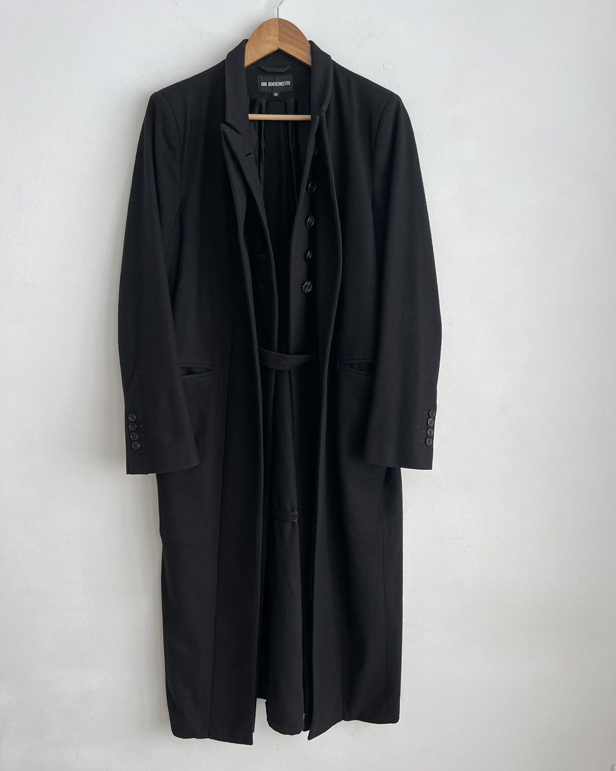 Ann Demeulemeester Ann Demeulemeester Wool Fleece Maxi Long Coat Double Belt Size S / US 4 / IT 40 - 4 Thumbnail
