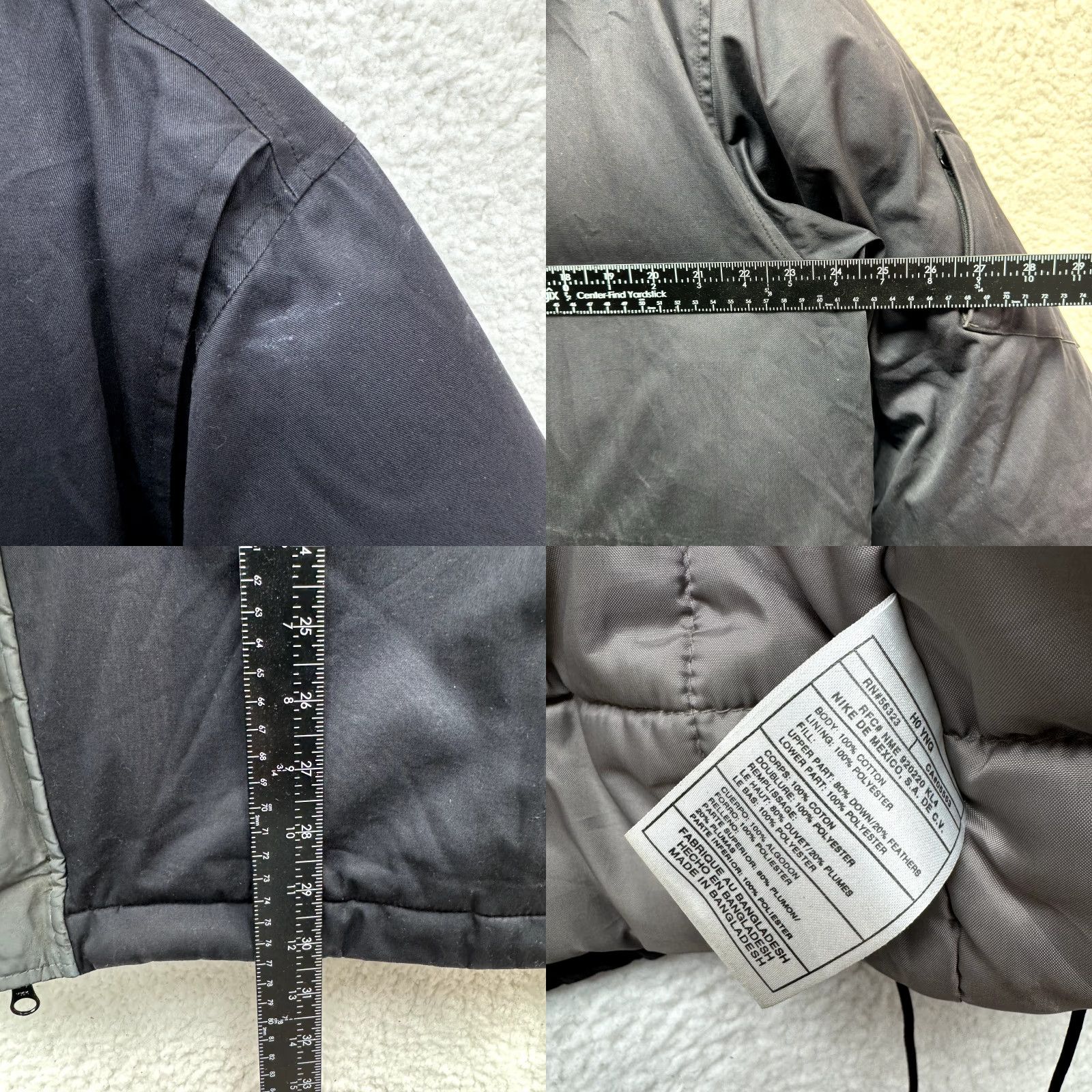 Nike VINTAGE Nike Puffer Jacket Mens Large Black Down Fleece Lined Insulated Hooded Size US L / EU 52-54 / 3 - 9 Thumbnail