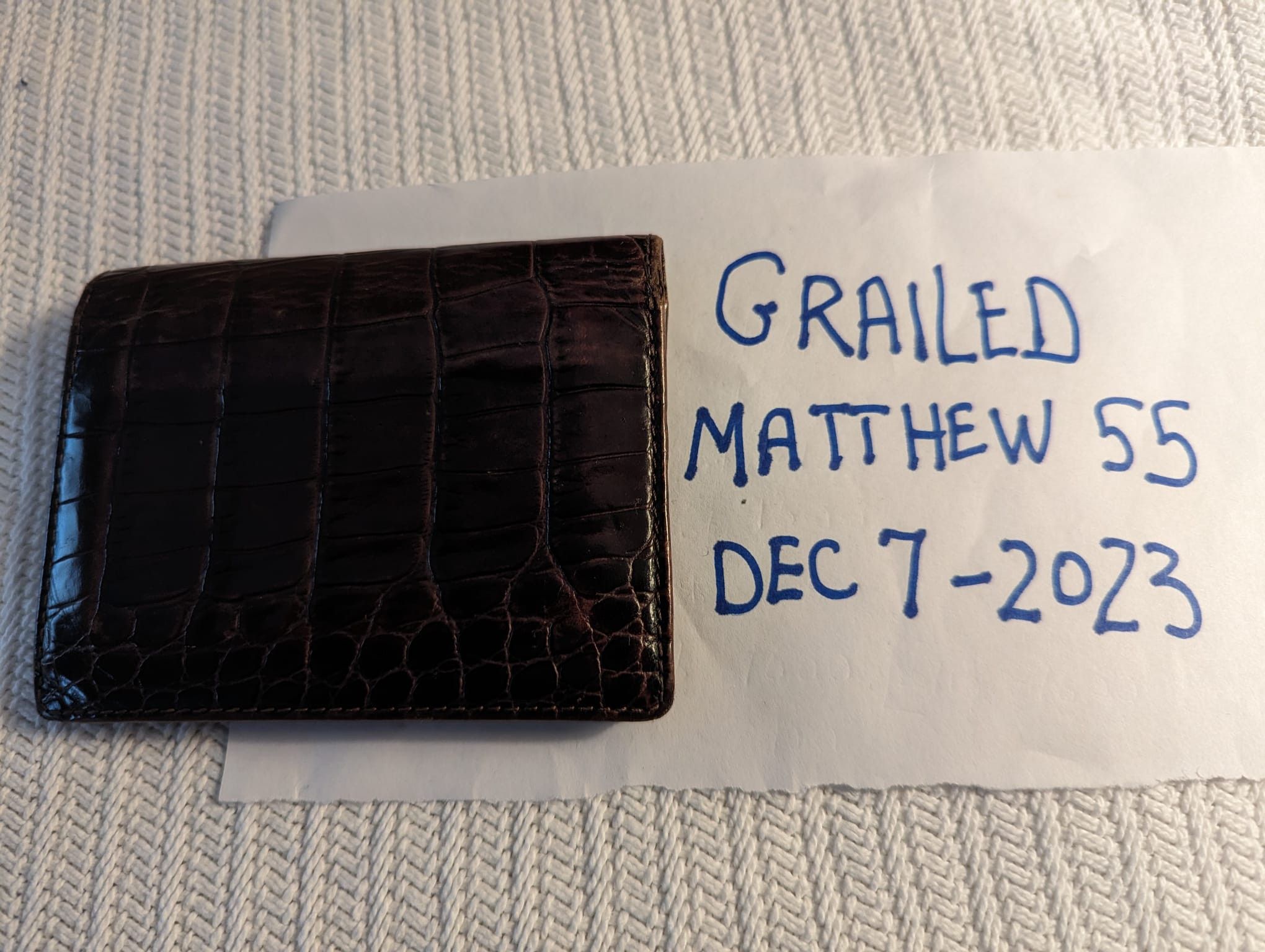 image of Polo Ralph Laurent Alligator Skin Wallet in Brown, Men's