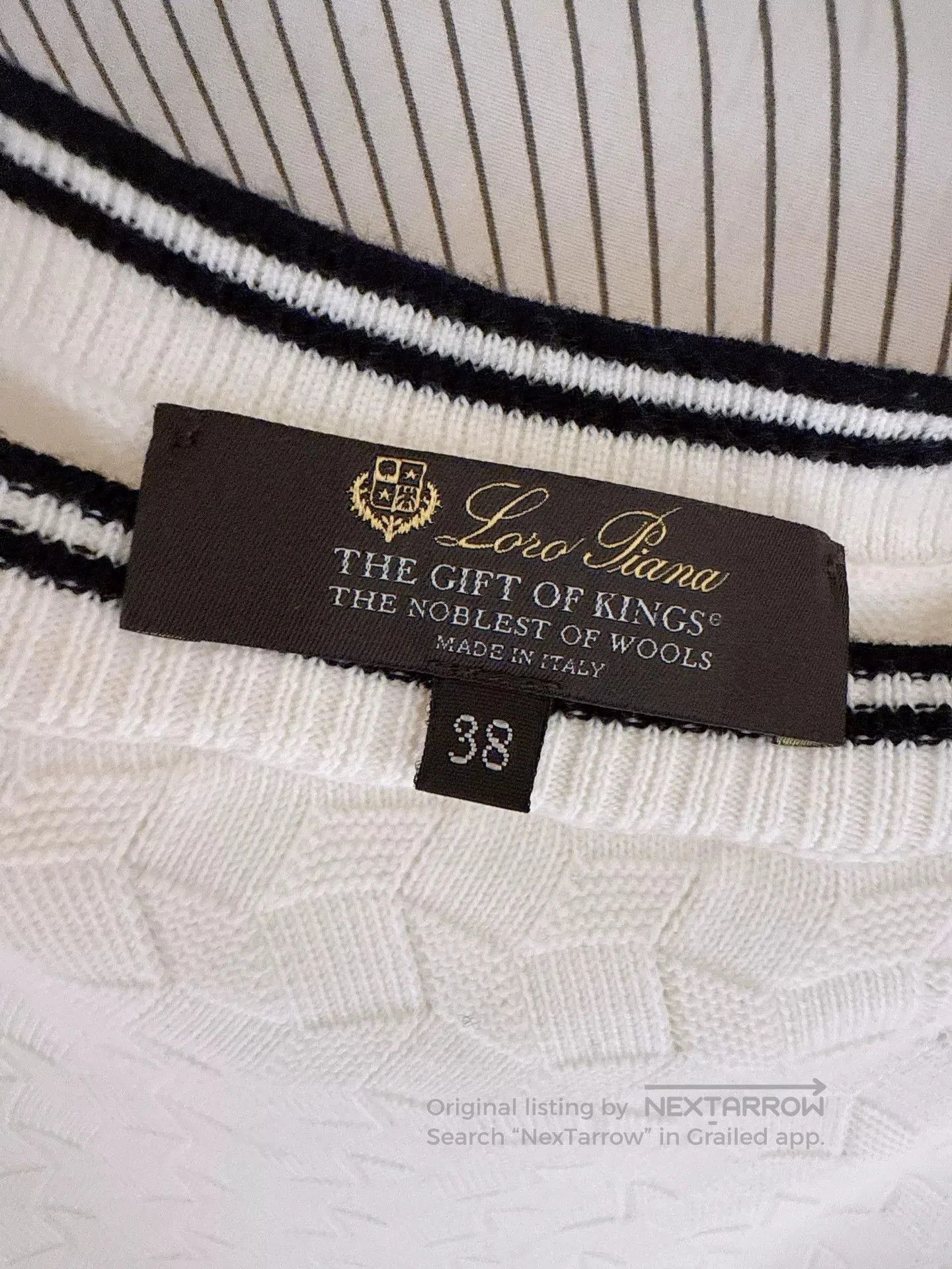 Loro Piana Loro Piana Black and White Striped Merino Wool Knit Sweater Size US S / EU 44-46 / 1 - 8 Thumbnail