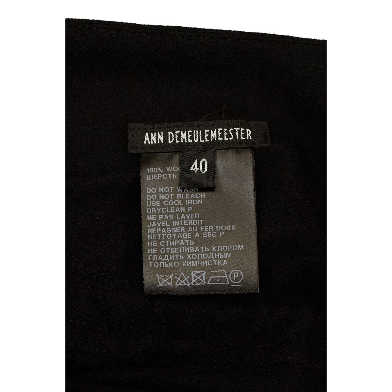 Ann Demeulemeester Black Wool Belted Skirt Size 27" / US 4 / IT 40 - 3 Thumbnail