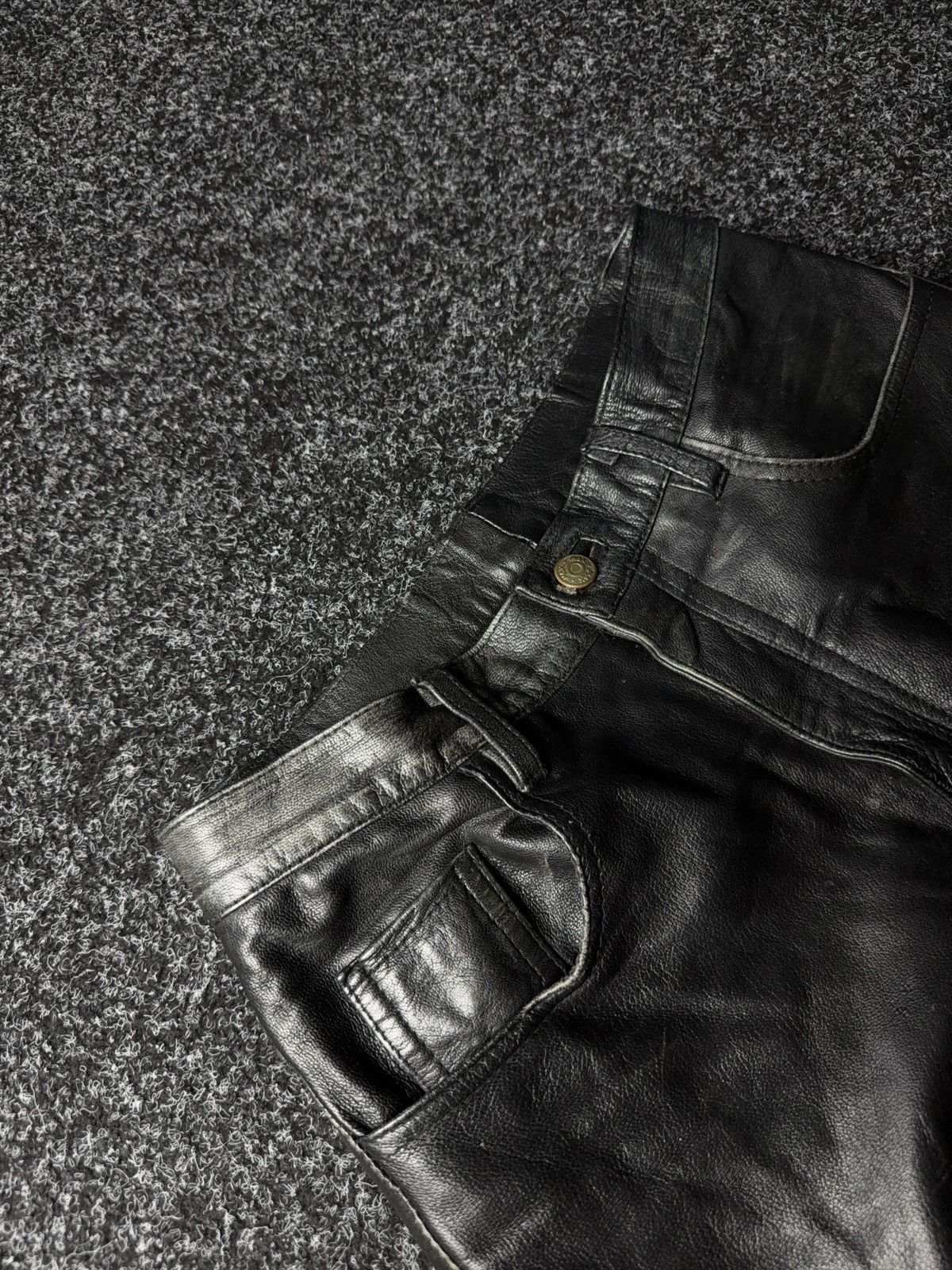 Leather Y2K Vintage Leather Pants Opium Style Alt Biker USA Rare Size US 28 / EU 44 - 10 Thumbnail