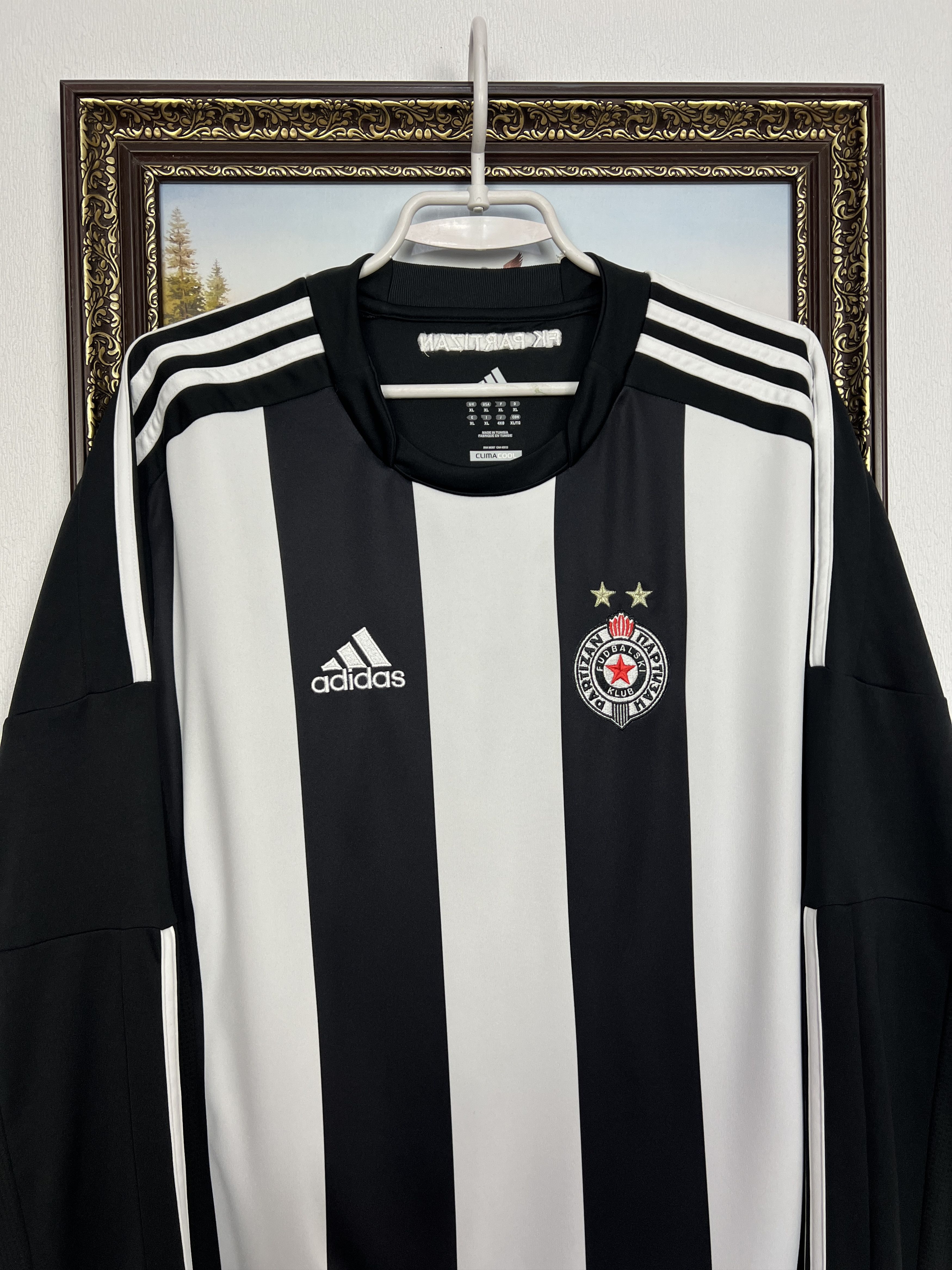 Adidas Partizan Belgrade football shirt Soccer Long Sleeve Jersey Size US XL / EU 56 / 4 - 2 Thumbnail