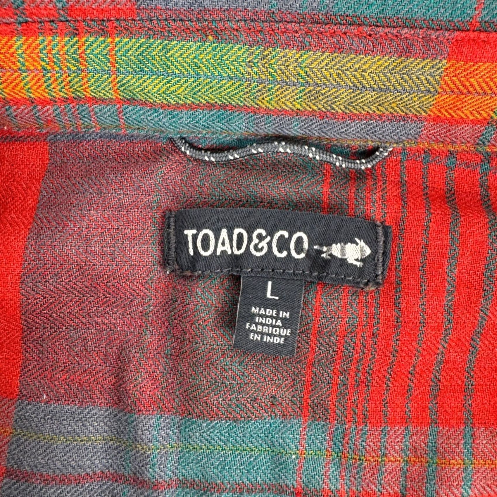 Toad&Co Toad&Co Re-Form Flannel Shirt Long Sleeve Button Down Plaid Red Multicolor Womens Large Size L / US 10 / IT 46 - 3 Thumbnail